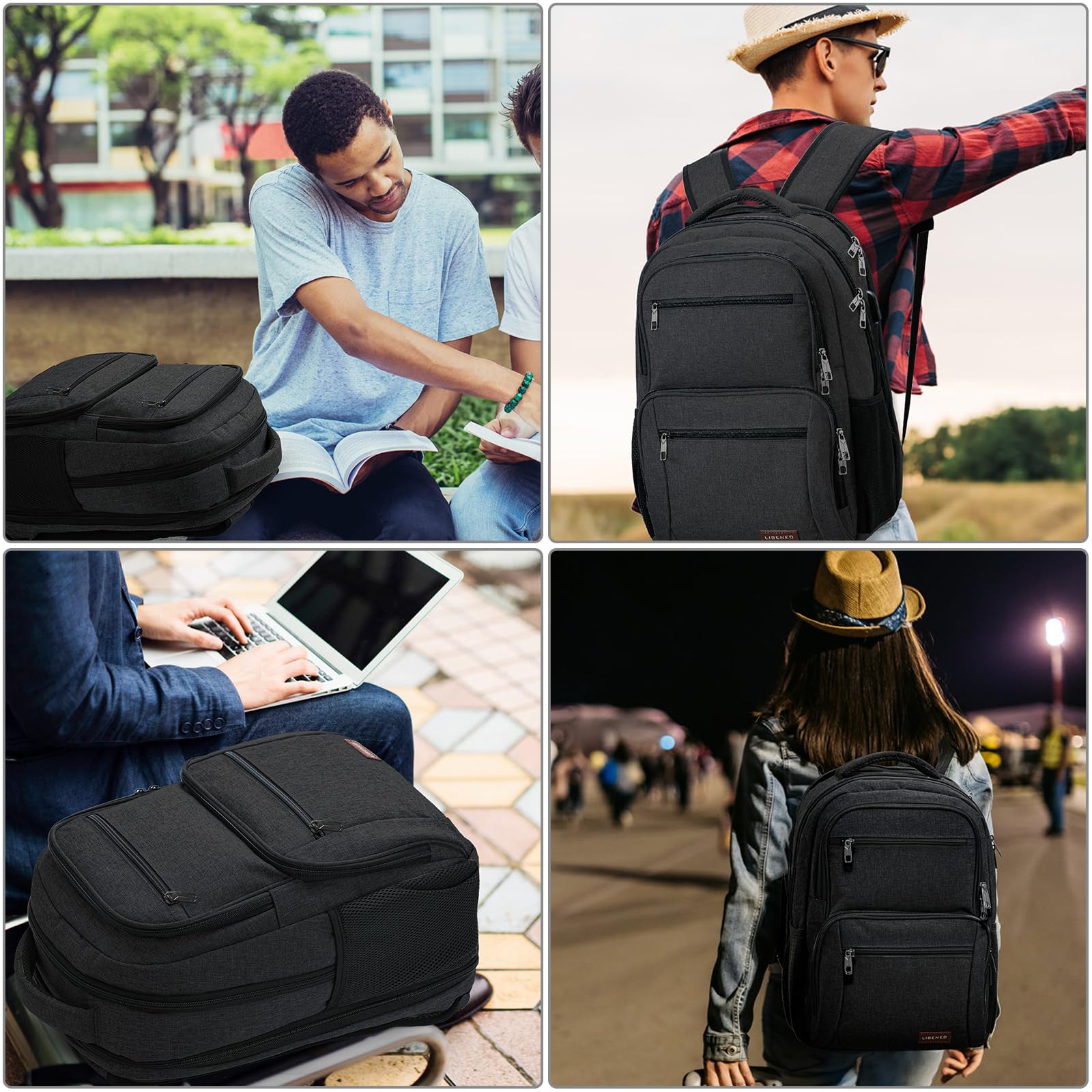 **BIKROD Water Resistant Anti-Theft Backpack for Men & Women - TSA Approved Travel Laptop Backpack with USB Charging Port, Fits 15.6 Inch Laptop - Durable School & Business Backpack for Commuters, Students & Professionals (Black)**    *Perfect for travel, work, school, and daily commutes - stylish and functional for all occasions!*