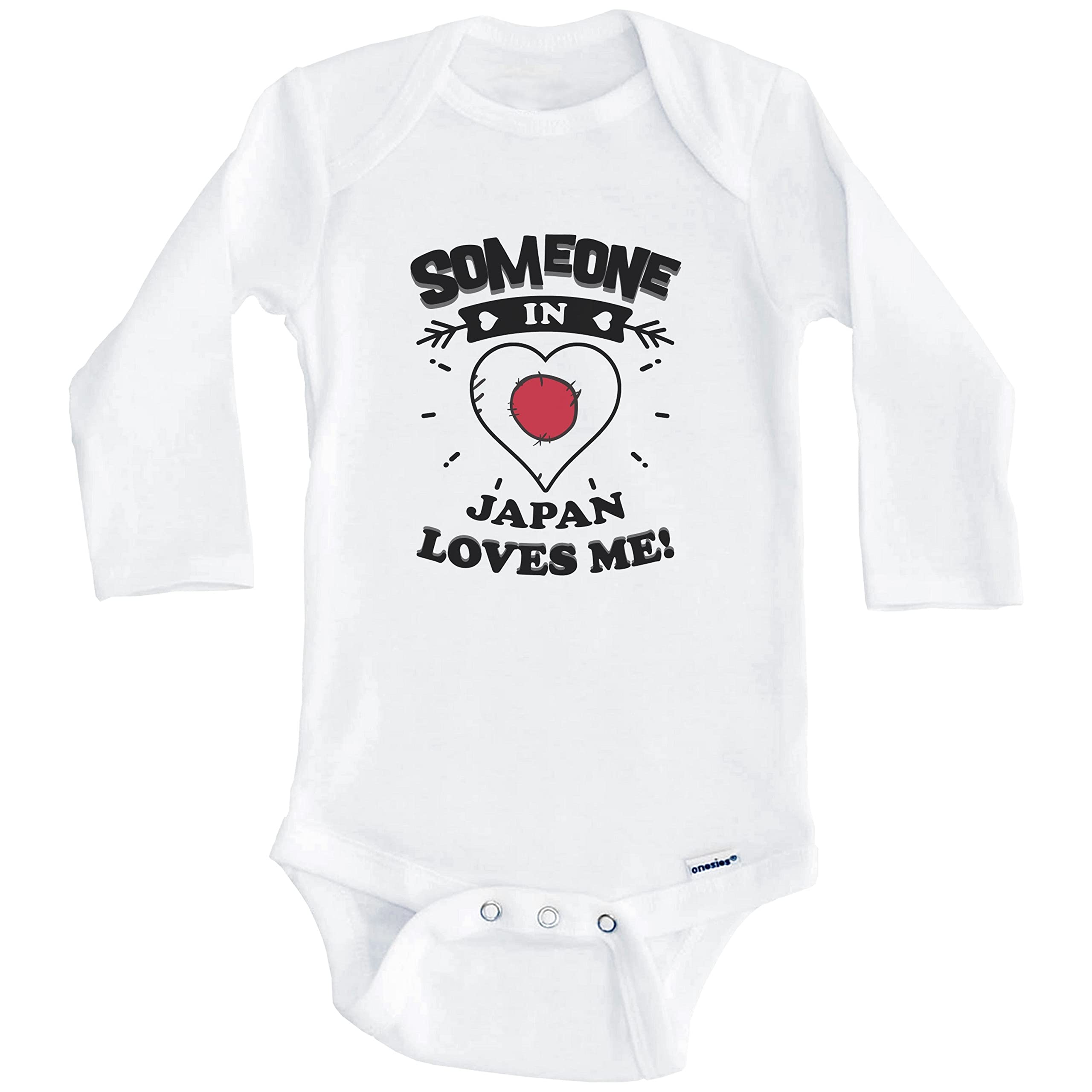 Someone in Japan Loves Me Japanese Heart One Piece Baby Bodysuit - Long Sleeve Cute Anime Outfit for Newborns & Infants - Perfect Gift for One Piece Fans & Japanese Culture Lovers