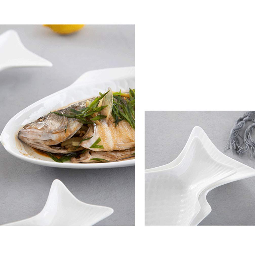 DOITOOL Ceramic Fish-Shaped Serving Platter - 10.9