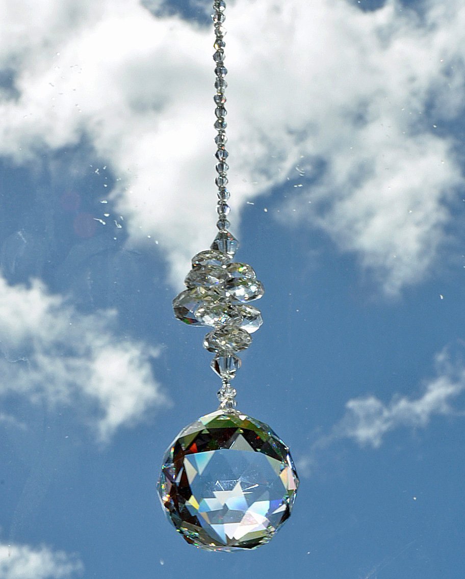 Rainbow Crystal Prism Suncatcher - Feng Shui Window Decor, Stained Glass Ornament for Home & Garden, Creates Beautiful Light Reflections for Living Room, Bedroom, Office