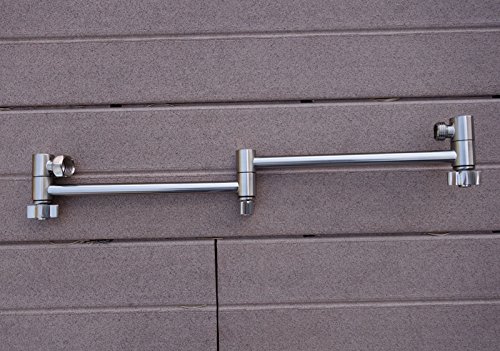 Double Locking Brass Shower Extension Arm in Brushed Nickel Finish - Adjustable Shower Head Mount for Bathroom Renovation & Spa-Like Experience