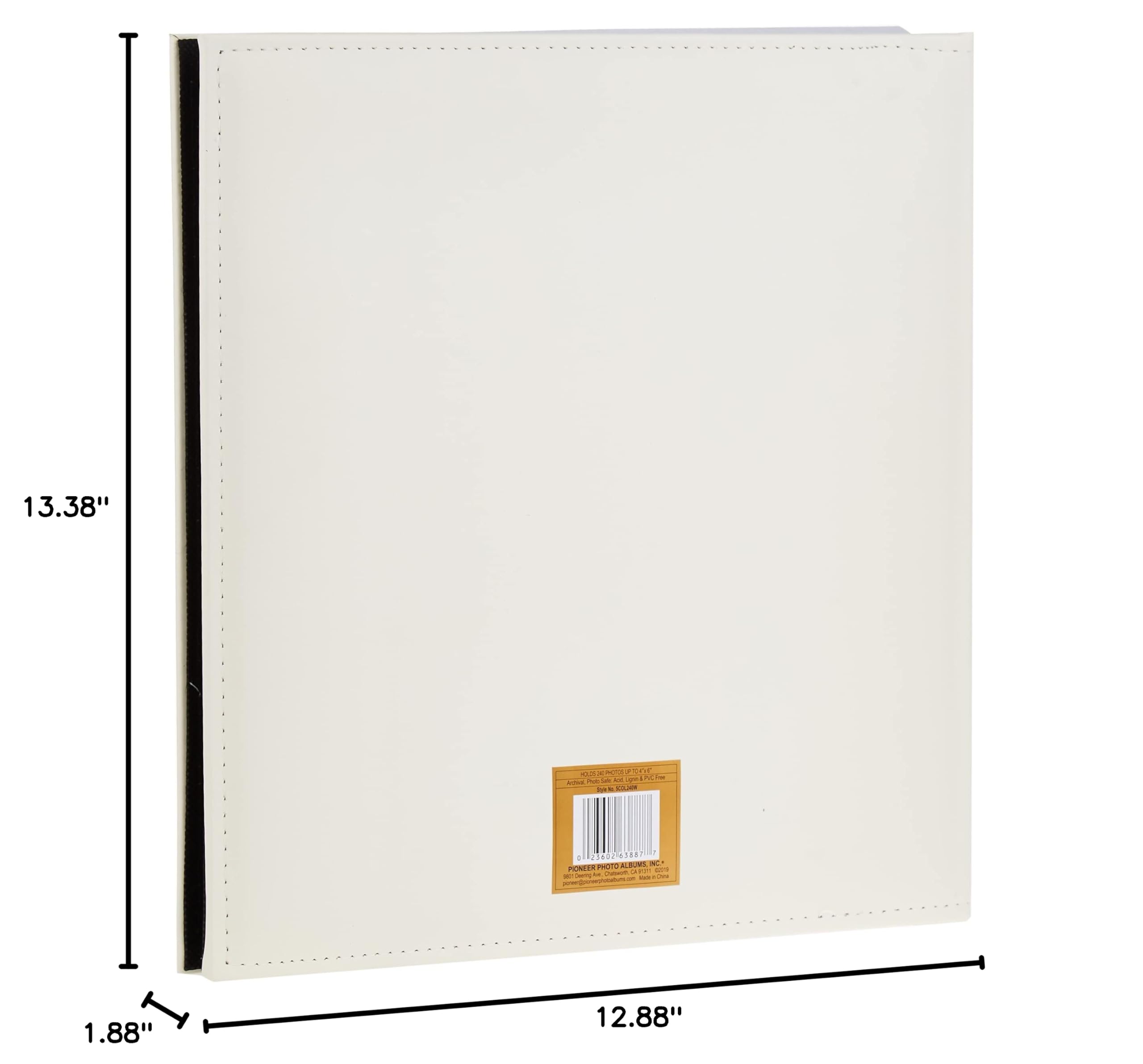 Pioneer 12x12 Inch Ivory Photo Album - 5COL-240 Scrapbook for Wedding, Baby & Family Memories - Acid-Free Archival Quality for Lasting Preservation