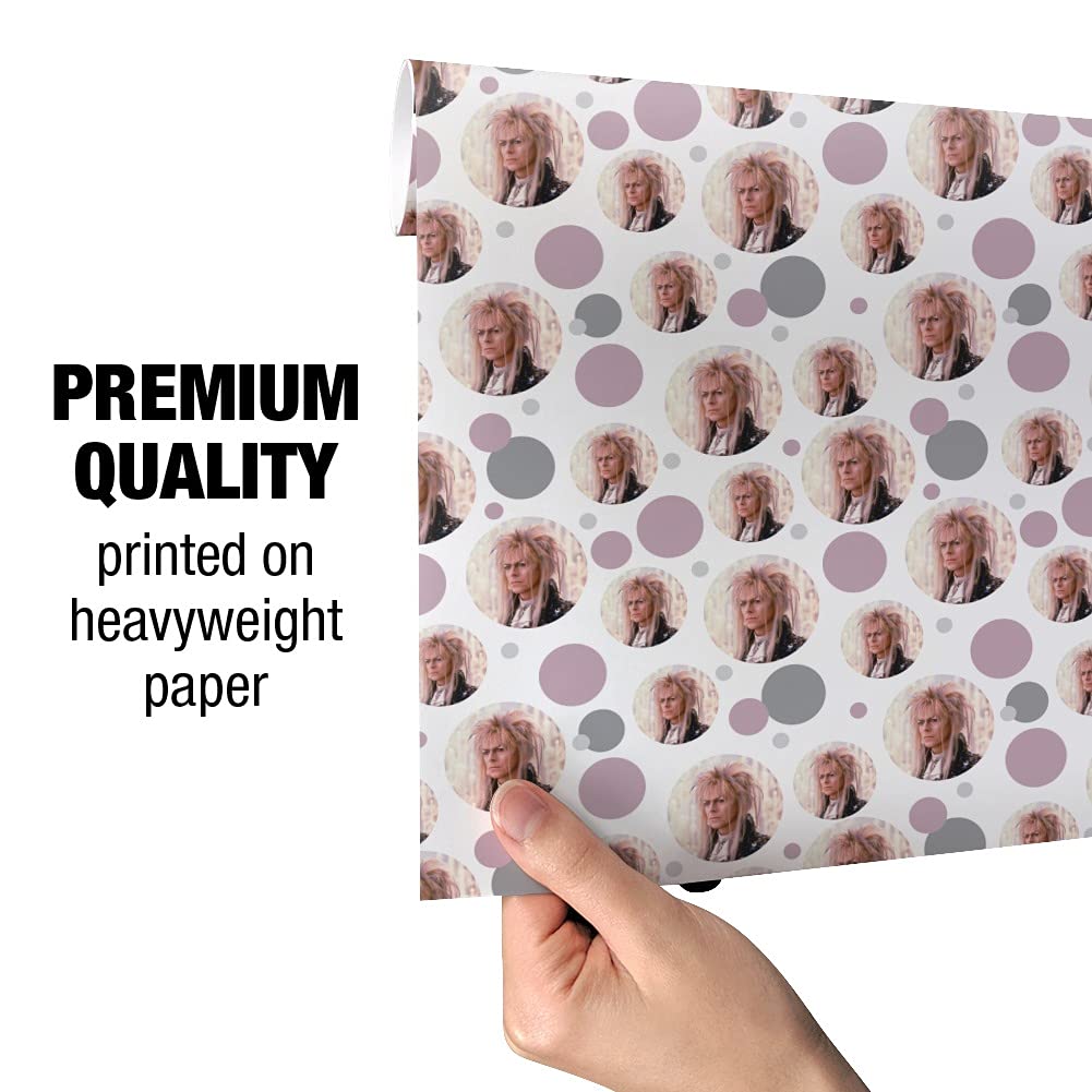 David Bowie as Jareth from Labyrinth Gift Wrap Paper Roll - Unique Bowie Themed Wrapping Paper for Birthdays, Christmas & Fan Gifts - Perfect for Music Lovers & Movie Fans