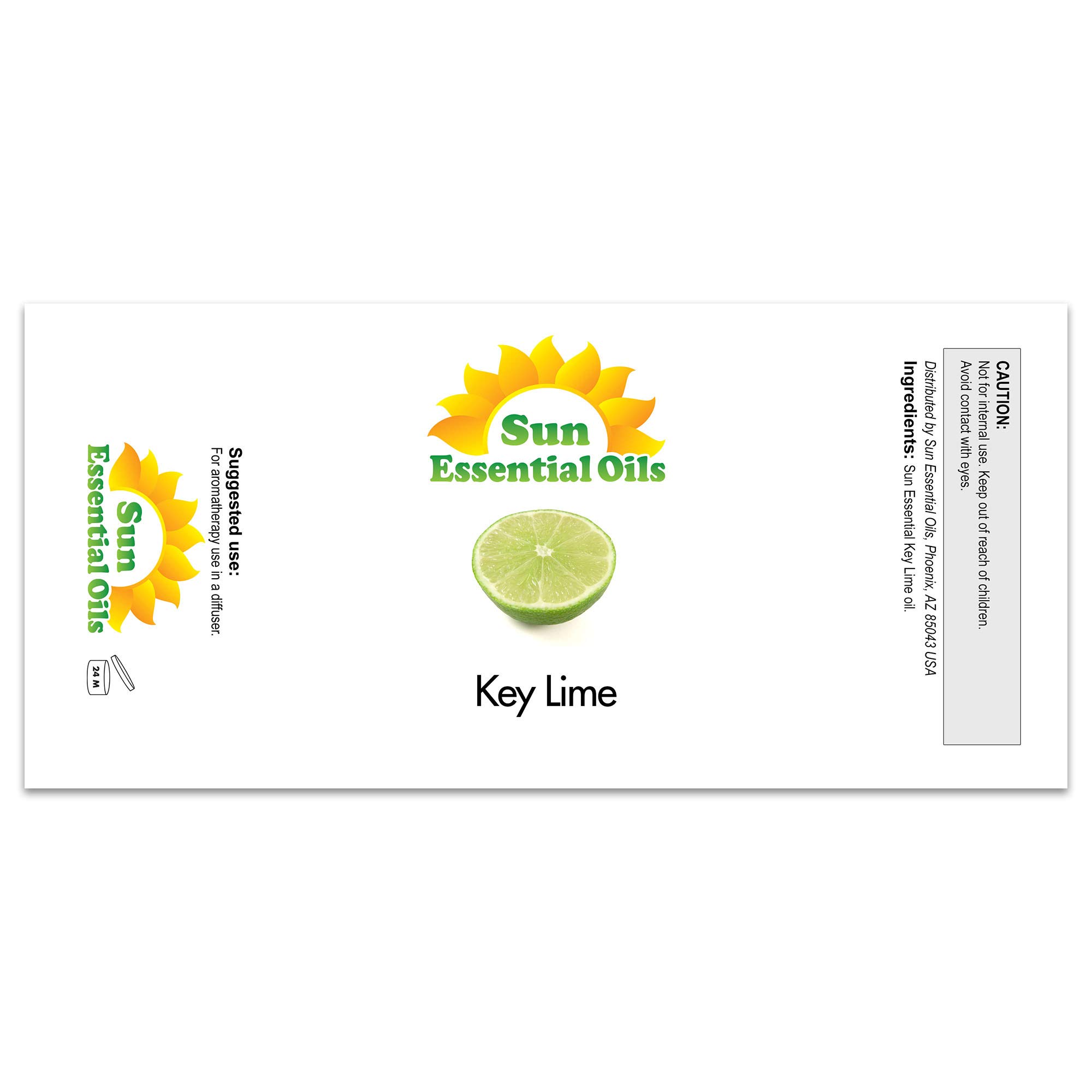 Sun Essential Oils Key Lime Essential Oil - 100% Pure Natural Aromatherapy Oil for Diffusers, Massage & Relaxation (2 Fl Oz) - Perfect for Home Spa, Yoga & Stress Relief