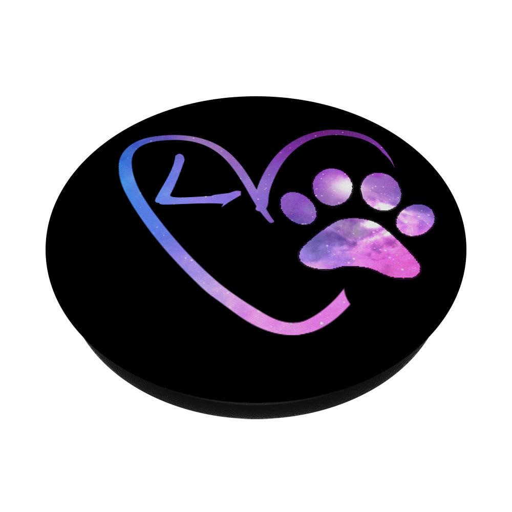 Dog Paw Heart Letter L Monogram Black Phone Grip PopSockets - Standard PopGrip for Secure Phone Handling and Stylish Accessory