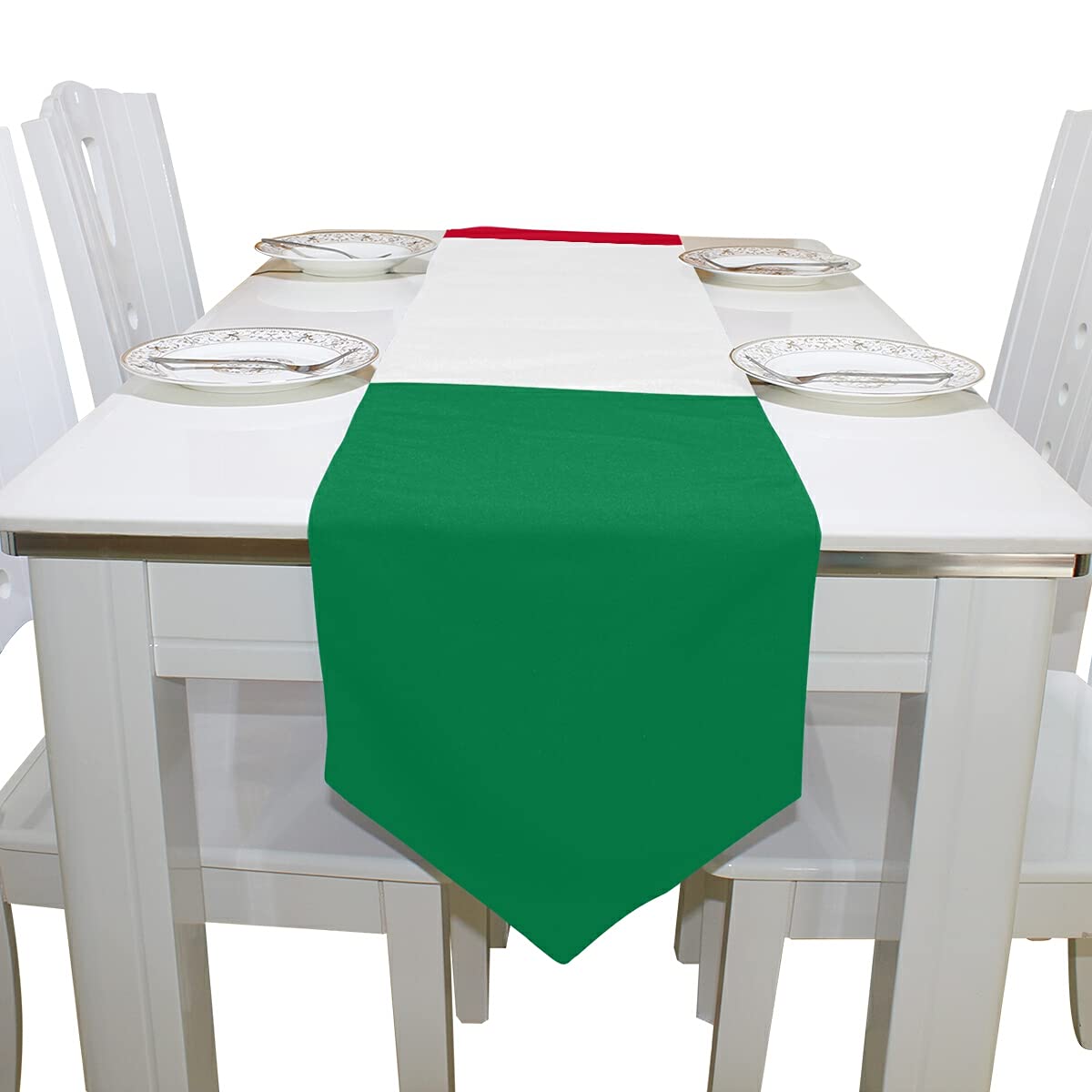 Poeticcity Italy Flag Double Sided Table Runner 13x70 Inches - Wedding, Dining Room, Kitchen Decor, Party & Home Celebration Tablecloth
