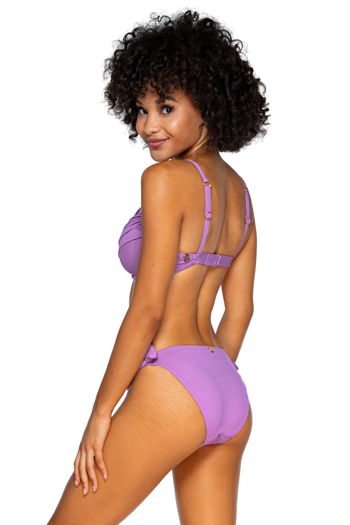Women's Crossroads D & DD Bikini Top Swimsuit with Underwire Support - Floral Iris Print - 34D Bra Size - Perfect for Beach Vacations & Poolside Relaxation