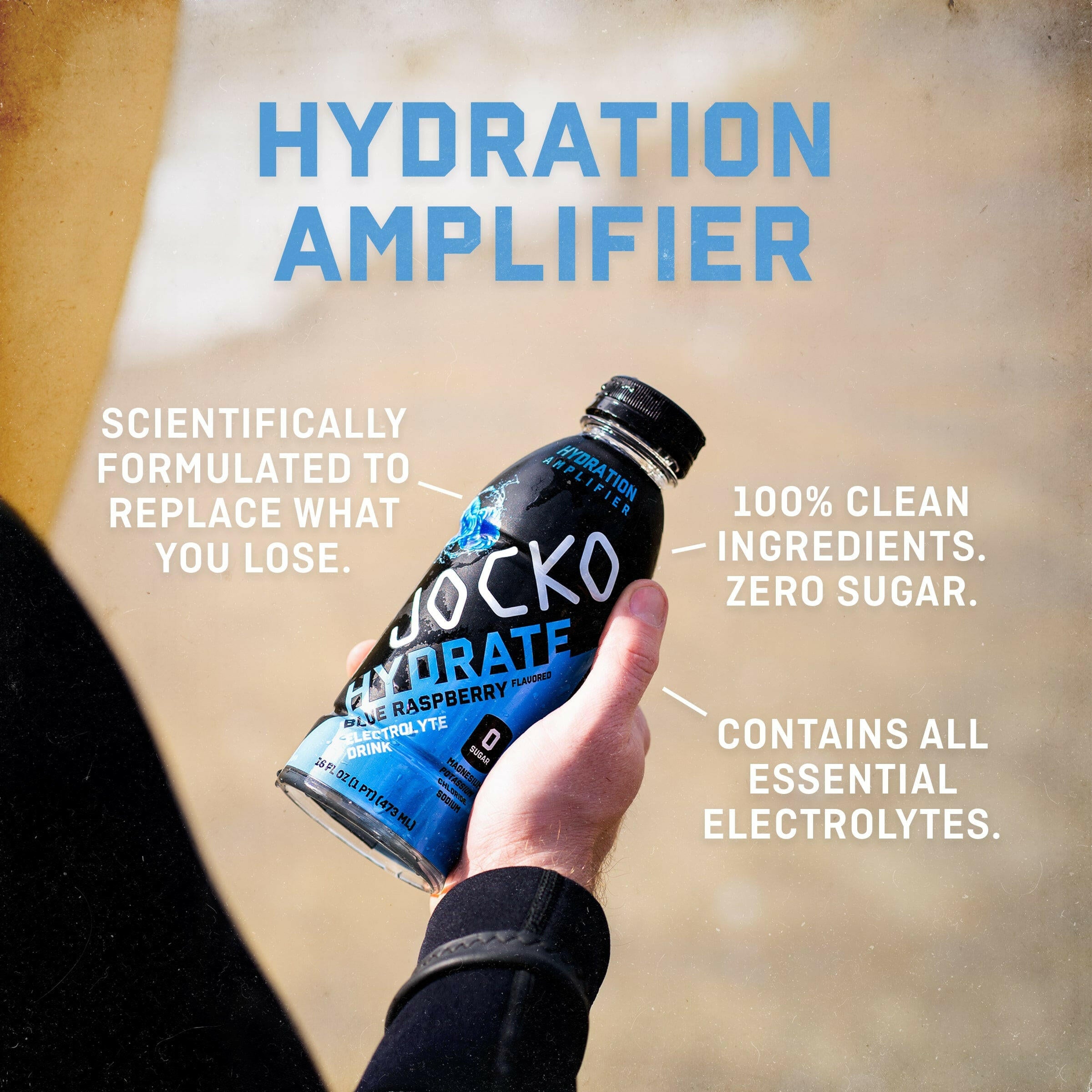 JOCKO HYDRATE Electrolyte Drink Mix - Sugar Free Hydration Powder for Workout, Gym & Recovery - Best for Athletes, Fitness & Active Lifestyle - Perfect for Post-Workout, Hiking & Sports