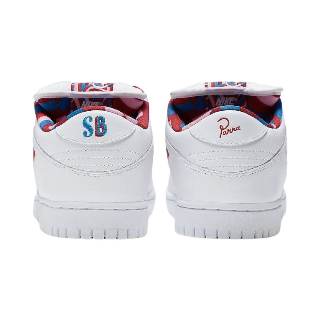 Nike SB Dunk Low Parra Sneakers - White, Red & Pink Colorway - Perfect for Skateboarding, Streetwear & Casual Fashion