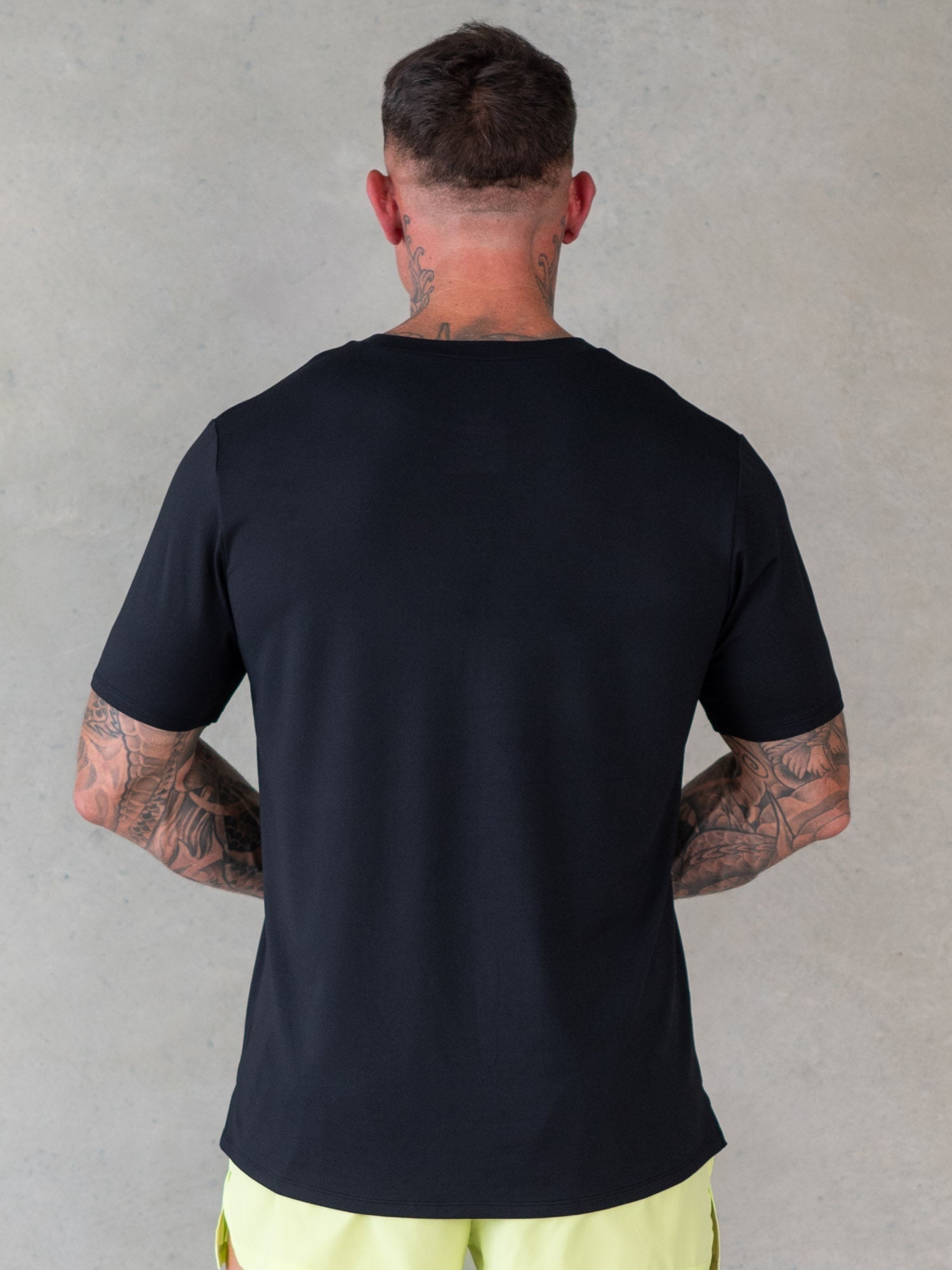 Premium Soft Tech T-Shirt for Men - Breathable & Comfortable Cotton Tee - Black Casual Shirt for Everyday Wear, Gym, and Outdoor Activities