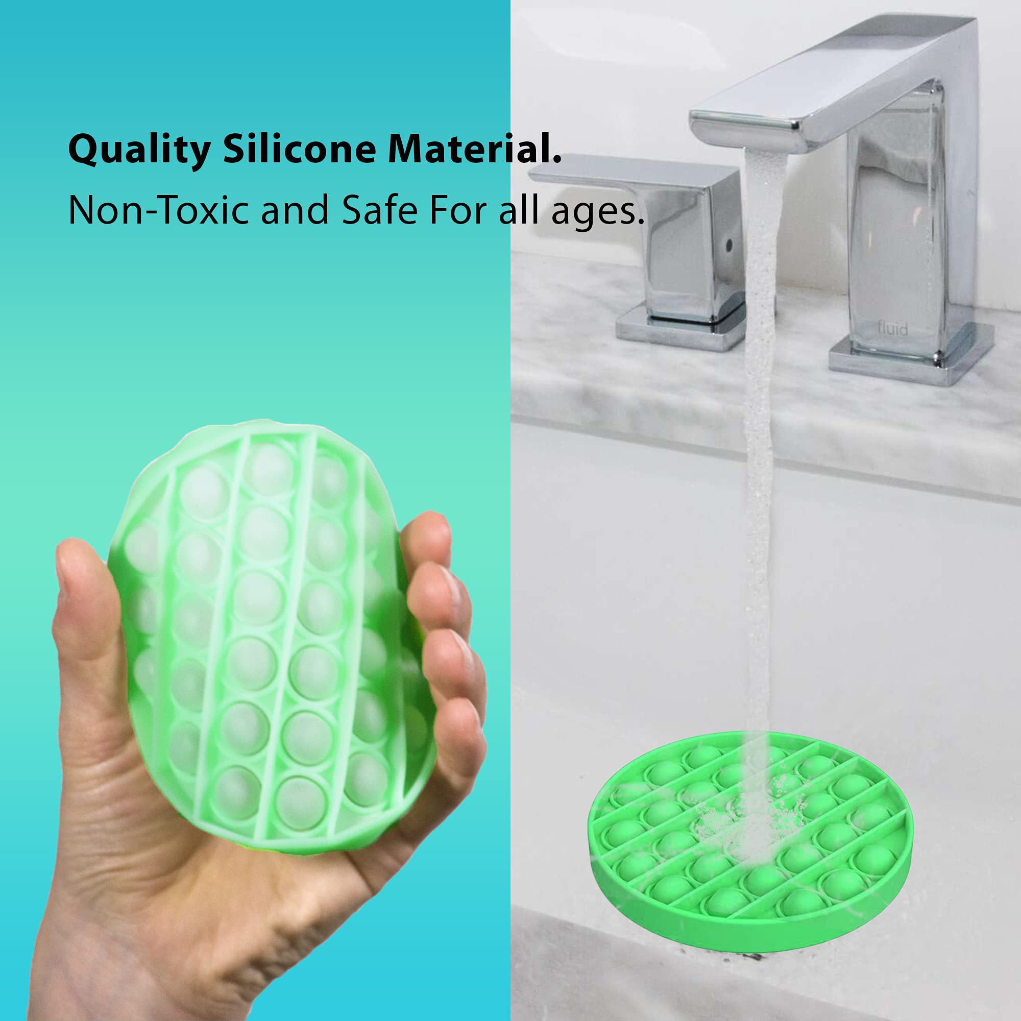 Glow in The Dark Push Pop Fidget Toy 2 Pack - Bubble Sensory Stress Relief Toy for Autism & Special Needs - Silicone Popper for Anxiety, ADHD & Focus - Perfect for Home, Office & Classroom Use