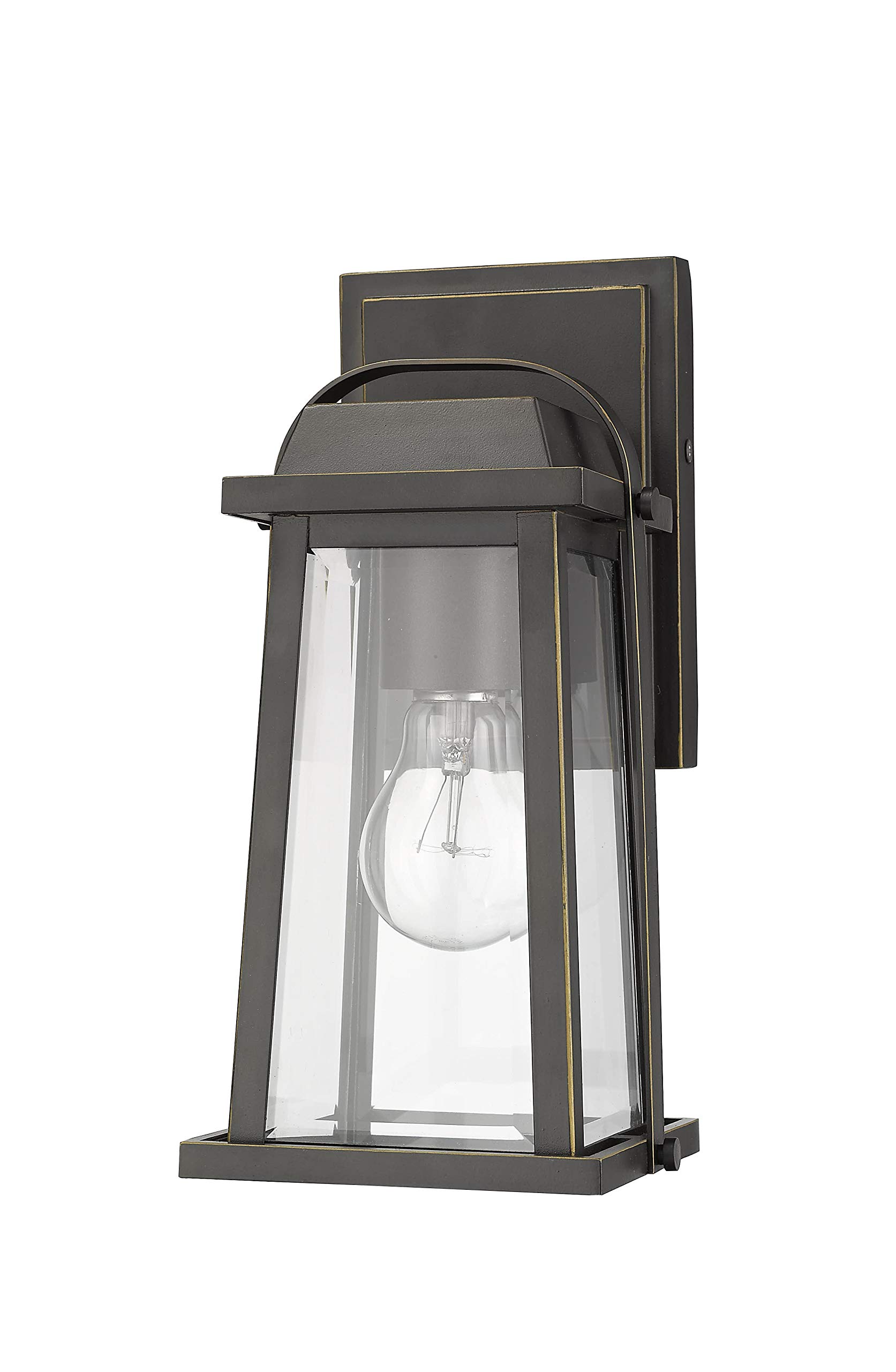 Millworks 1 Light Outdoor Wall Sconce - Oil Rubbed Bronze Finish - Weatherproof Exterior Lighting for Porch, Patio, Garage & Entryway