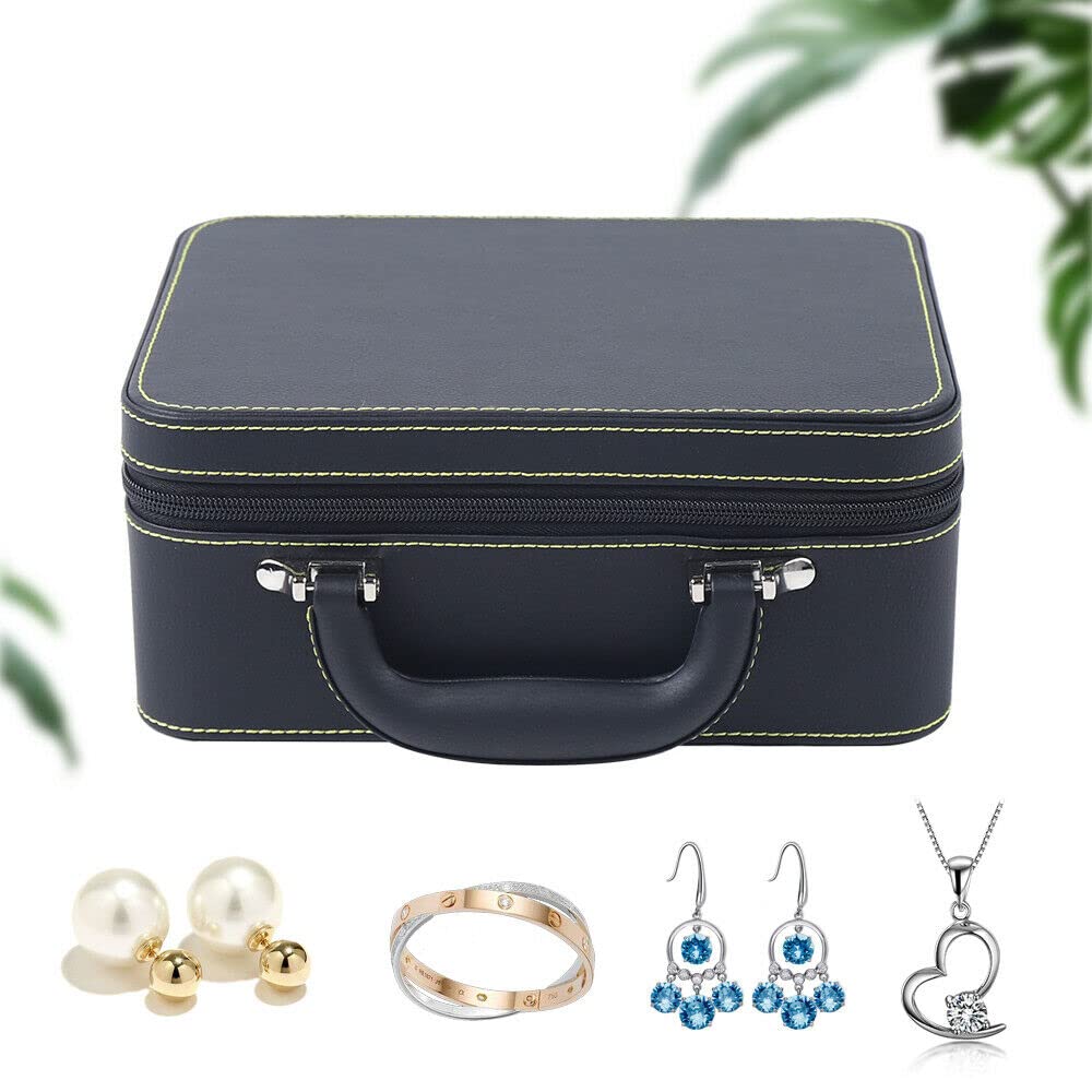 1 Pc Genuine Leather Jewelry Box Organizer - Portable Ring Display Case with Gift Box - Perfect for Travel, Wedding Rings & Jewelry Storage