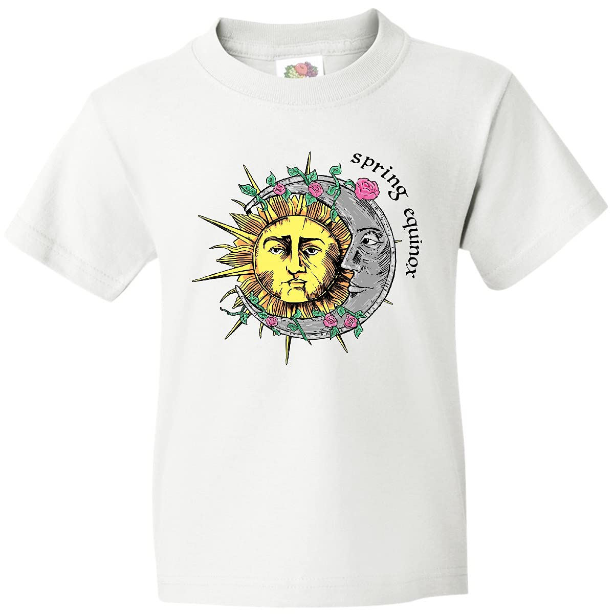 Inktastic 1st Day of Spring Sun and Moon Equinox Youth T-Shirt - Cute Spring Graphic Tee for Kids & Teens - Perfect for Spring Break, Easter, and Outdoor Activities