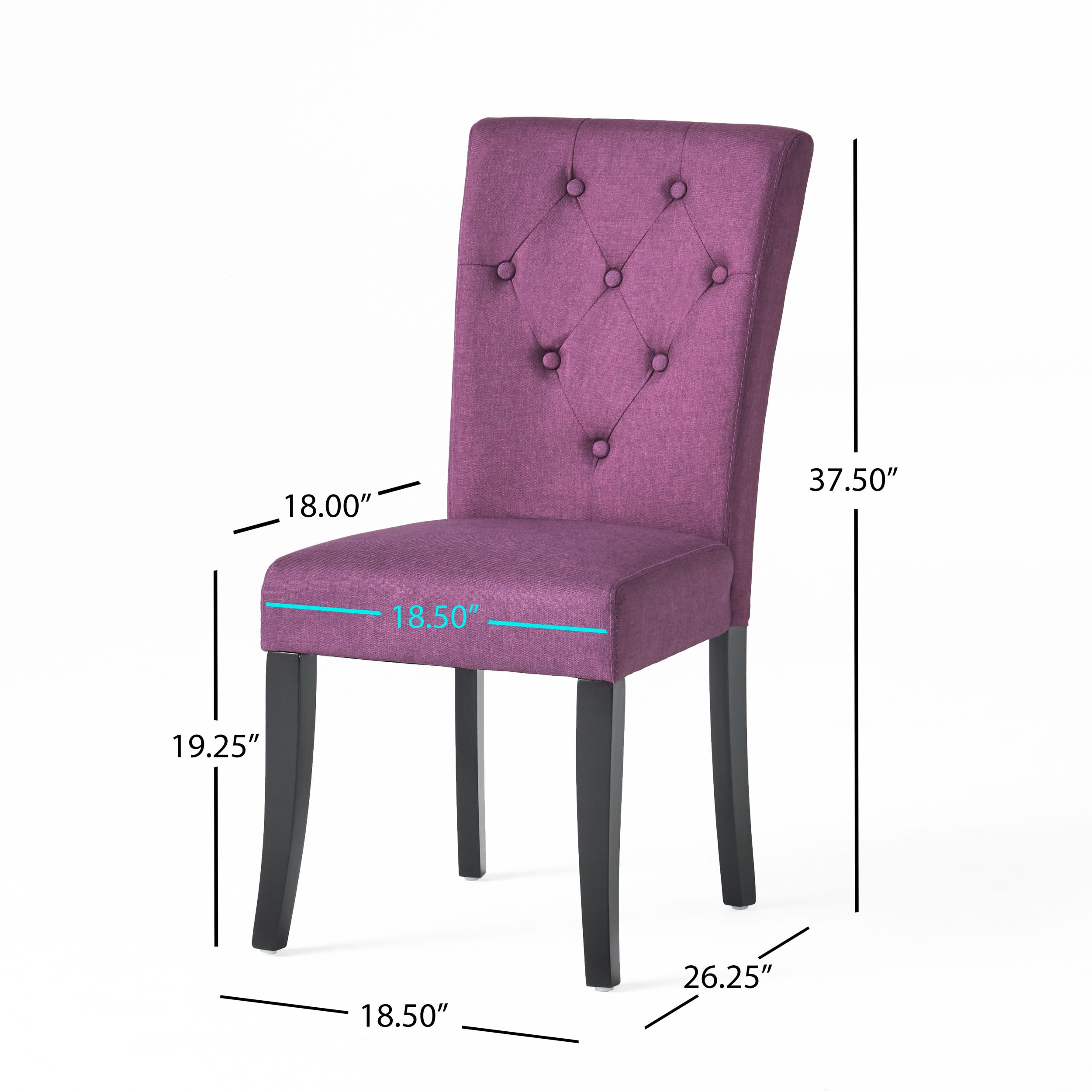 Modern Dining Chairs Set of 2 - Comfortable Kitchen Chairs with Padded Seat - Perfect for Dining Room, Kitchen, Breakfast Nook & Small Spaces