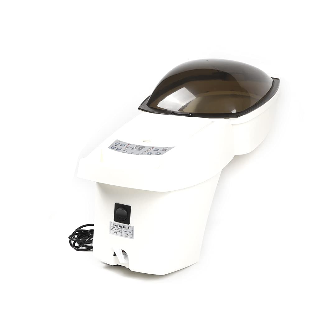 Professional Salon Hair Steamer Machine with Ozone Therapy - 700W Steam Spa for Hair Dye, Deep Conditioning & Oil Treatment - LCD Display & Timer (110V White) - Perfect for Salons & At-Home Hair Care