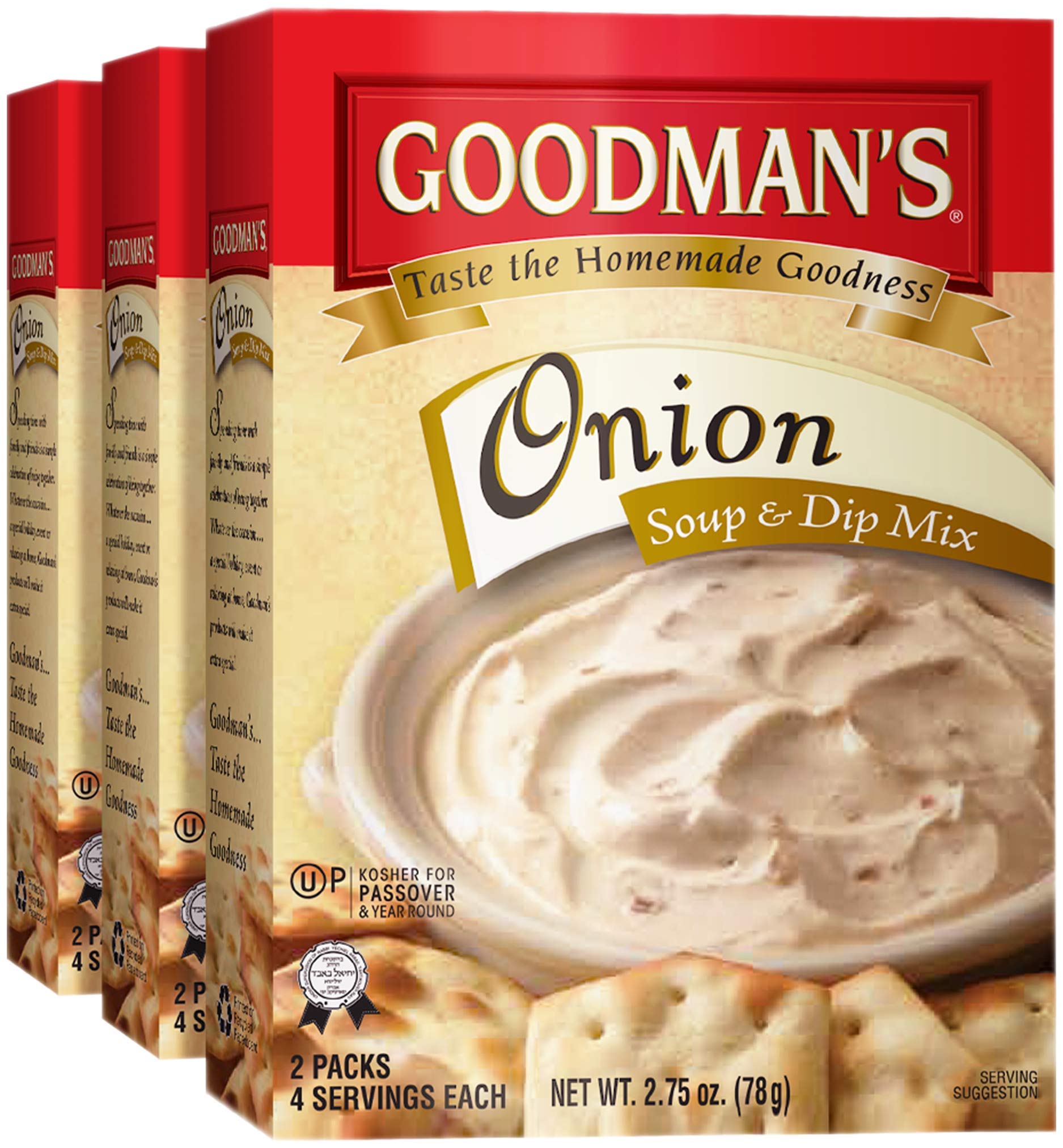 Goodman's Onion Soup & Dip Mix - 2.75 Oz (Pack of 3) | Easy Homemade Soup & Party Dip | Perfect for Cooking, Entertaining & Family Gatherings
