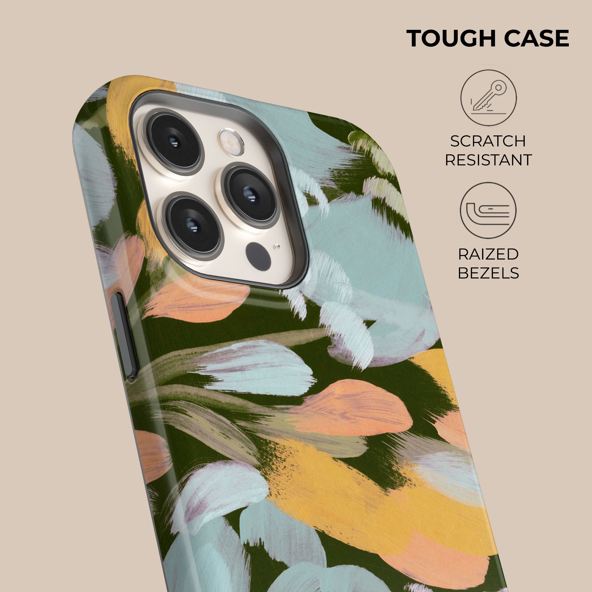 Floral Canvas Phone Case for iPhone & Samsung - Durable Protective Cover with Artistic Design - Perfect for Everyday Use, Travel & Gifting