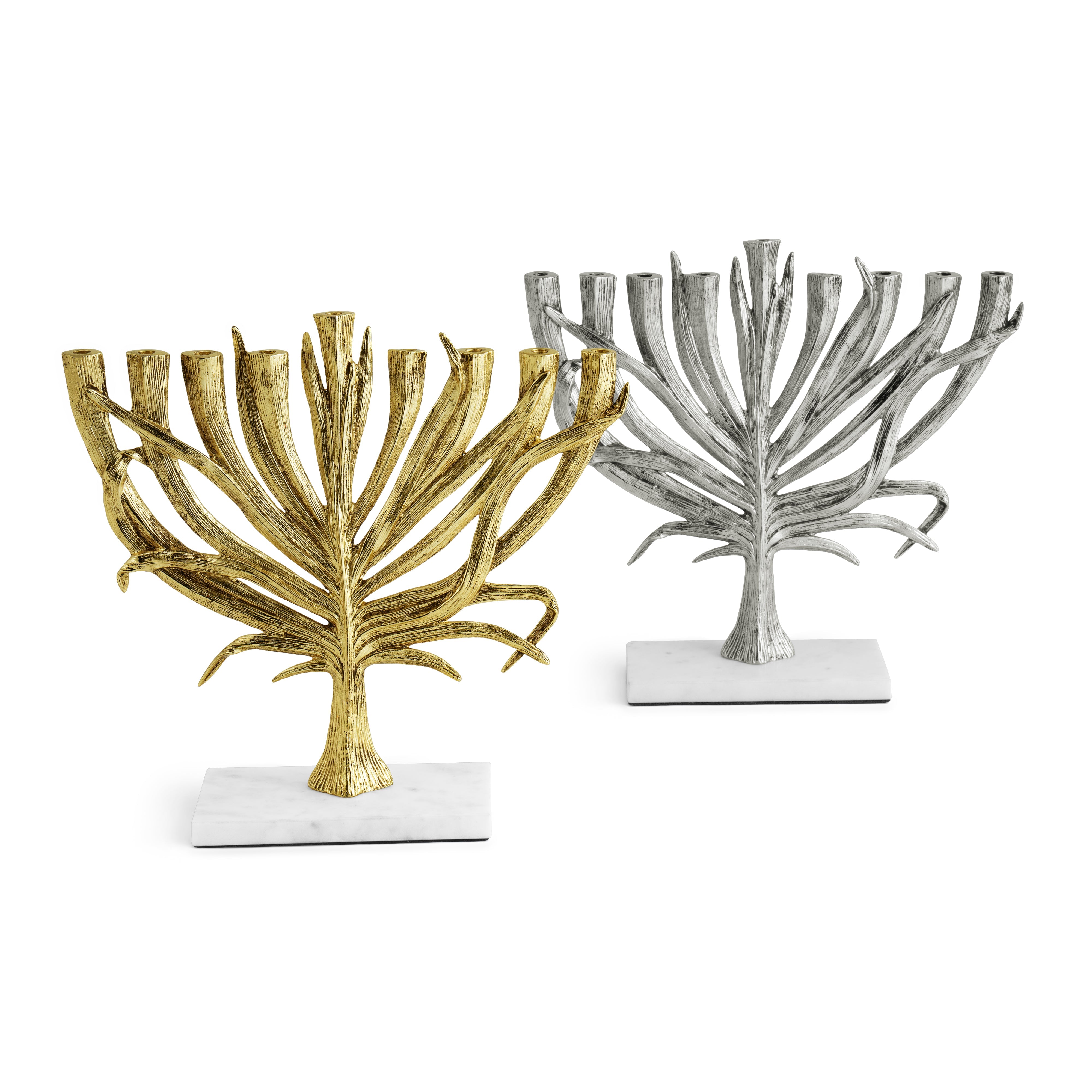 Palm Small Menorah - Elegant Hanukkah Candle Holder for Home Decor & Jewish Holiday Celebrations