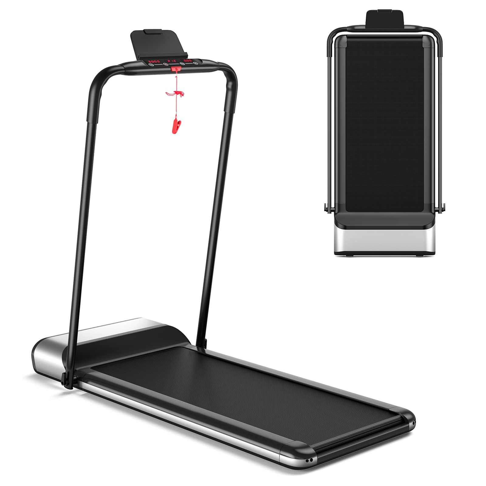 Goplus Folding Treadmill with Bluetooth & APP Control - 12 Preset Programs, LED Display, Device Holder & Speaker - Compact Home Treadmill for Walking & Running - Perfect for Home Office & Small Space Workouts