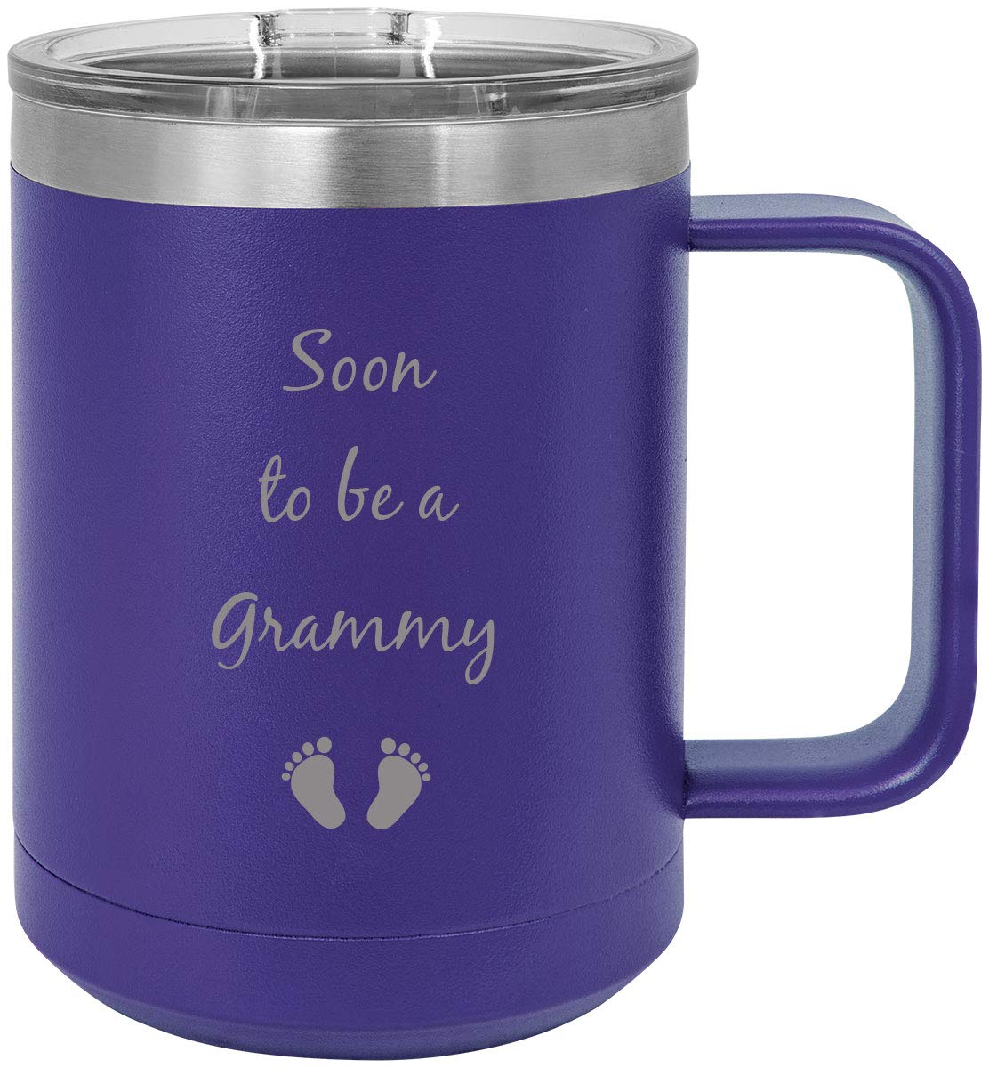 Grammy Award Inspired 15 Oz Stainless Steel Vacuum Insulated Travel Coffee Mug with Slider Lid - Purple Engraved Tumbler for Hot & Cold Drinks - Perfect for Commuting, Office Use and Outdoor Adventures