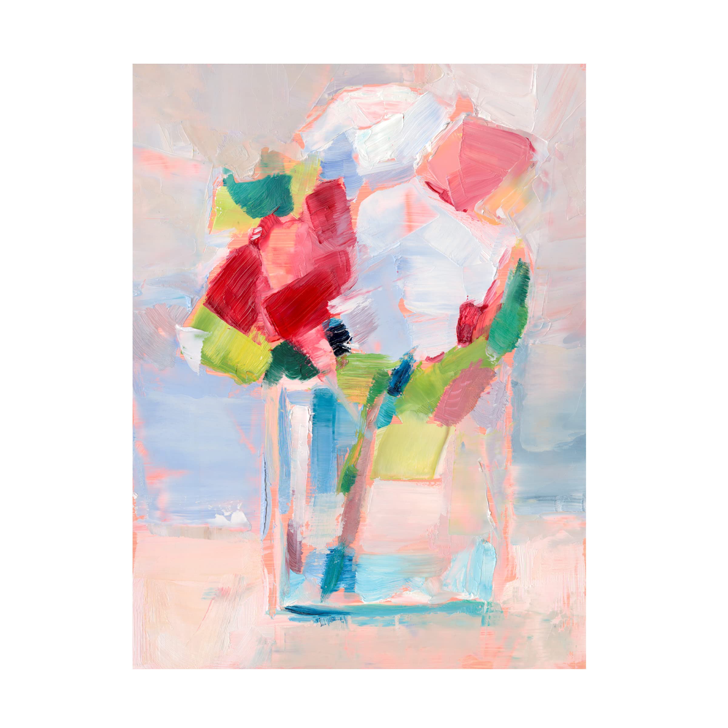 Ethan Harper 'Abstract Flowers in Vase II' Canvas Wall Art Print - Modern Floral Painting for Living Room, Bedroom & Office Decor