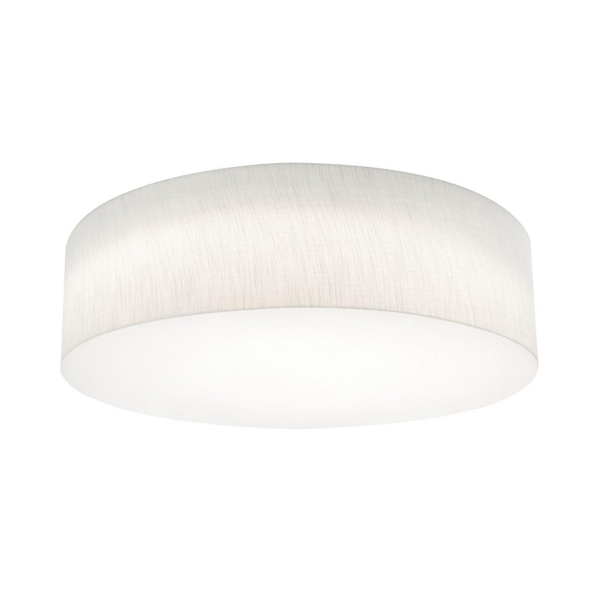 24 LED Flush Mount Ceiling Light - Anton Modern Fixture in Linen White Finish for Bedroom, Kitchen & Hallway Lighting