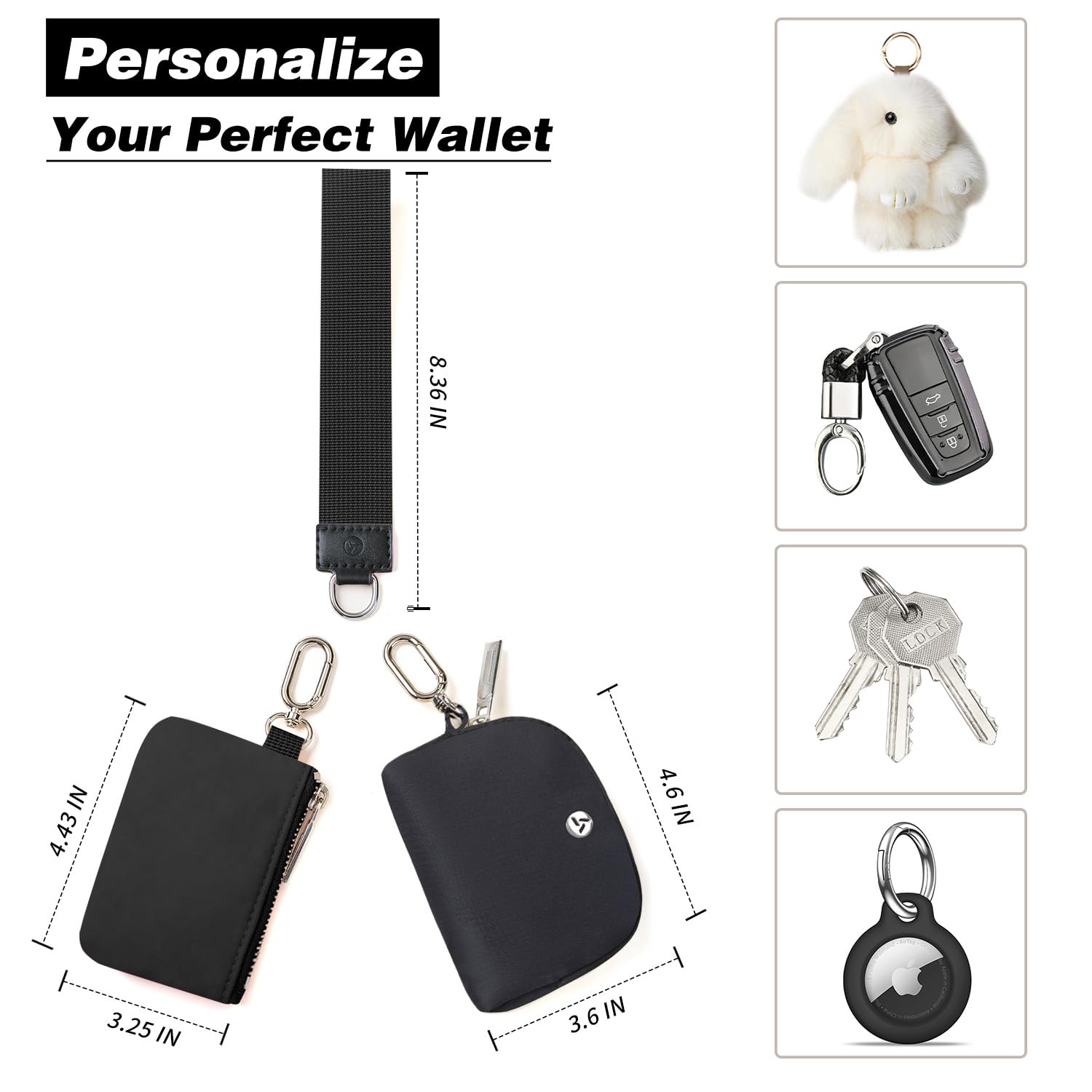 Dual Pouch Wristlet Wallet for Women - Mini Zip Around Wristlet with Double Pockets, Portable Coin Purse & Zipper Closure - Perfect Gift for Women, Mom, Girlfriend, Sister, Wife or Daughter - Ideal for Everyday Use, Travel, Shopping and Special Occasions