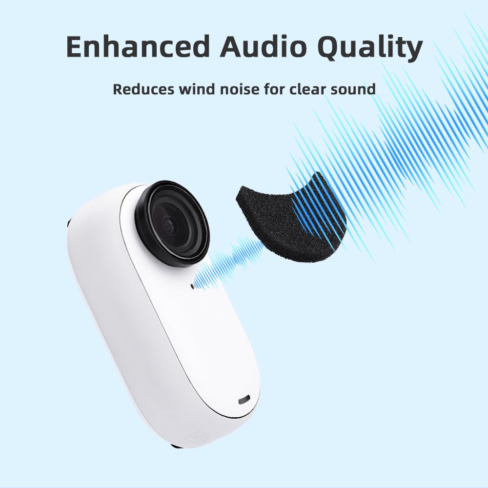 Insta360 GO/GO3S Camera Microphone Wind Muff - 6PC Noise Reduction Windproof Cotton Covers for Outdoor Vlogging, Action Sports & Travel Recording