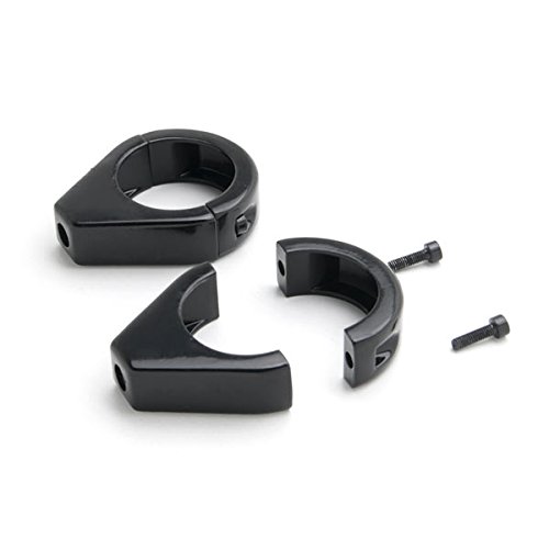 Krator Black Turn Signal Relocation Fork Clamp Kit 41mm - Compatible with Kawasaki VN Vulcan 700 750 Motorcycles - Easy Installation for Improved Visibility & Safety Riding