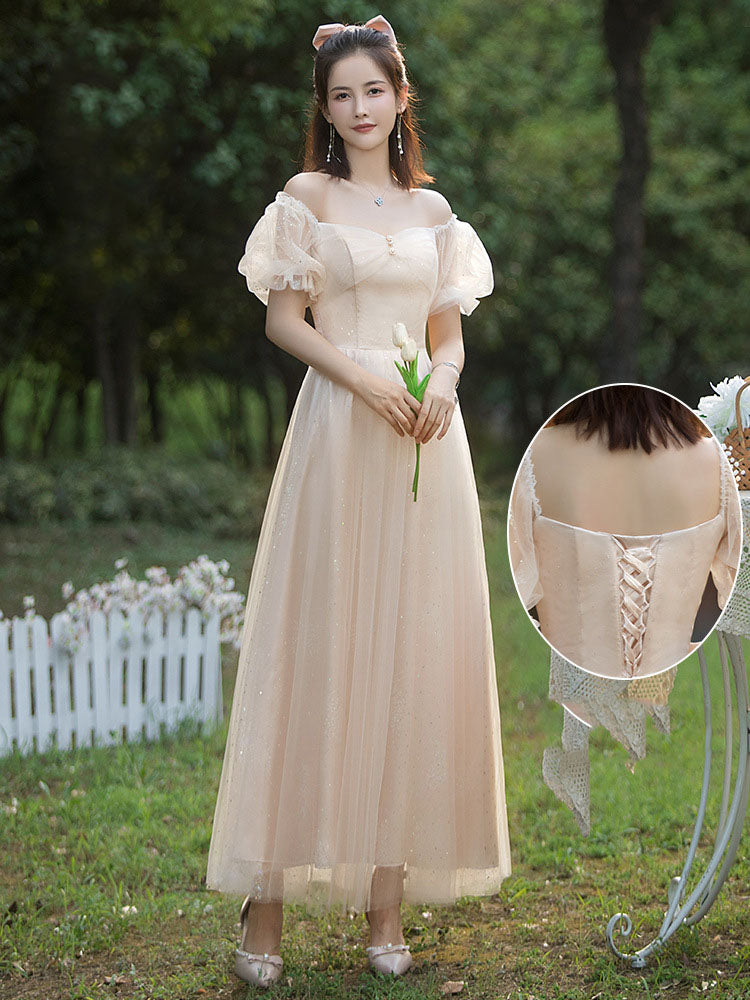 Elegant A-Line Long Bridesmaid Dress for Wedding Party, Formal Evening Gown with Flowy Skirt - Perfect for Bridal Shower, Prom, Cocktail Party and Special Occasions