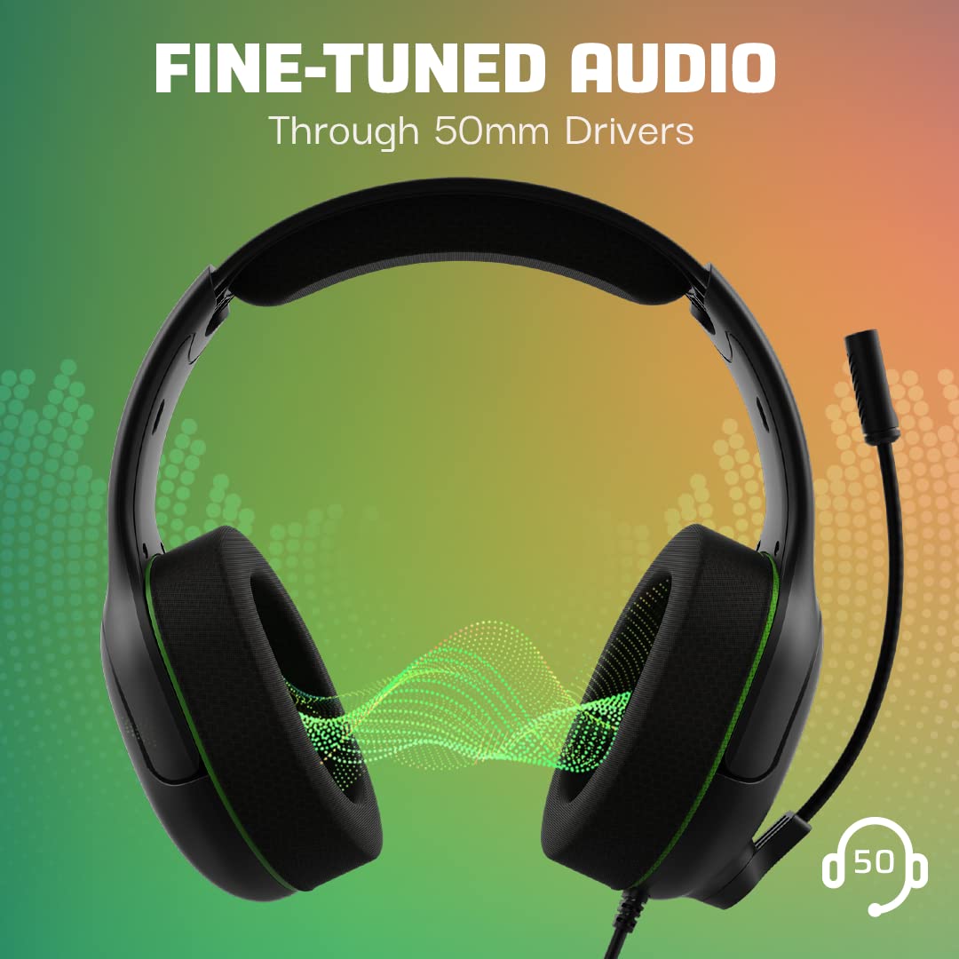 PDP Gaming AIRLITE Pro Wired Stereo Headset with Mic - Compatible with Xbox Series X/S, Xbox One & PC - Lightweight Memory Foam Ear Cushions - Windows Sonic Spatial Sound - Black - Perfect for Gaming, Streaming & Online Meetings