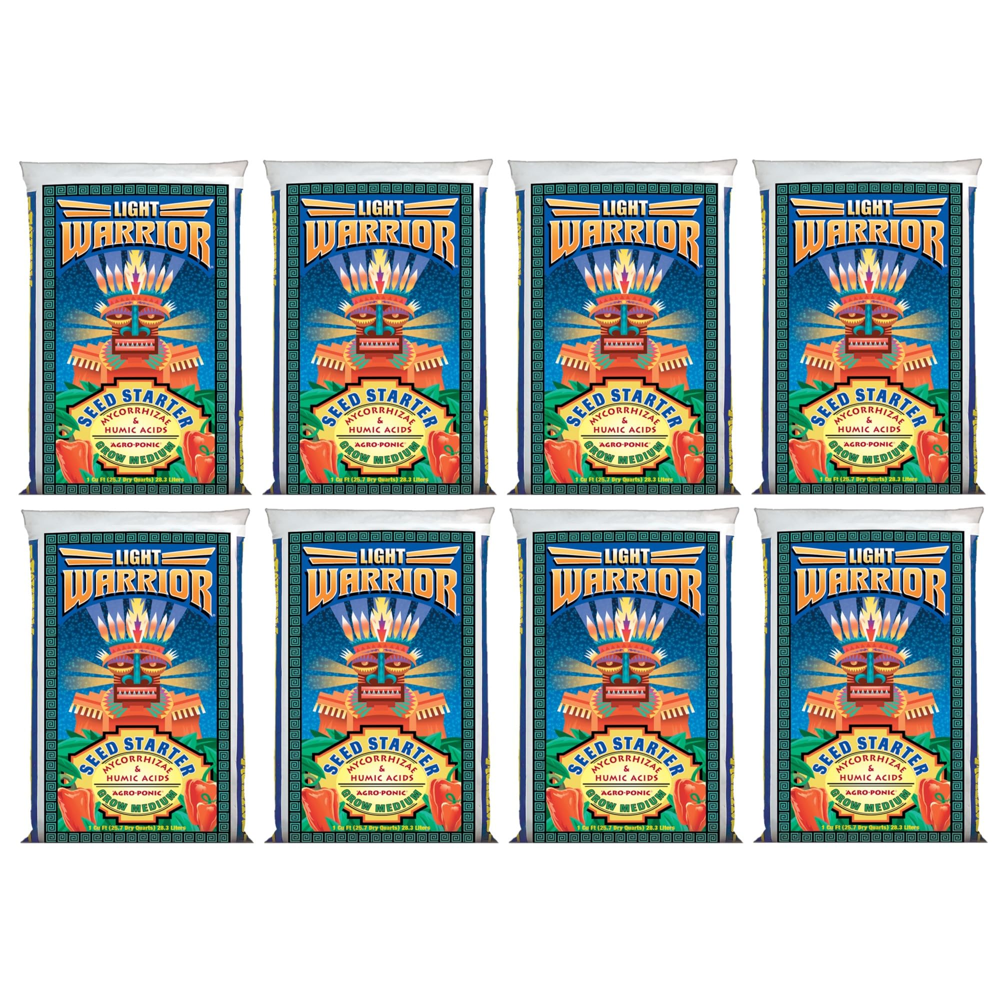 FoxFarm Light Warrior Seed Starter Soil Mix - 1 Cubic Foot (Pack of 8) | Organic Potting Soil for Seed Germination & Root Growth | Indoor/Outdoor Plant Starter Mix for Vegetables, Herbs & Flowers | Perfect for Hydroponics, Greenhouses & Home Gardening