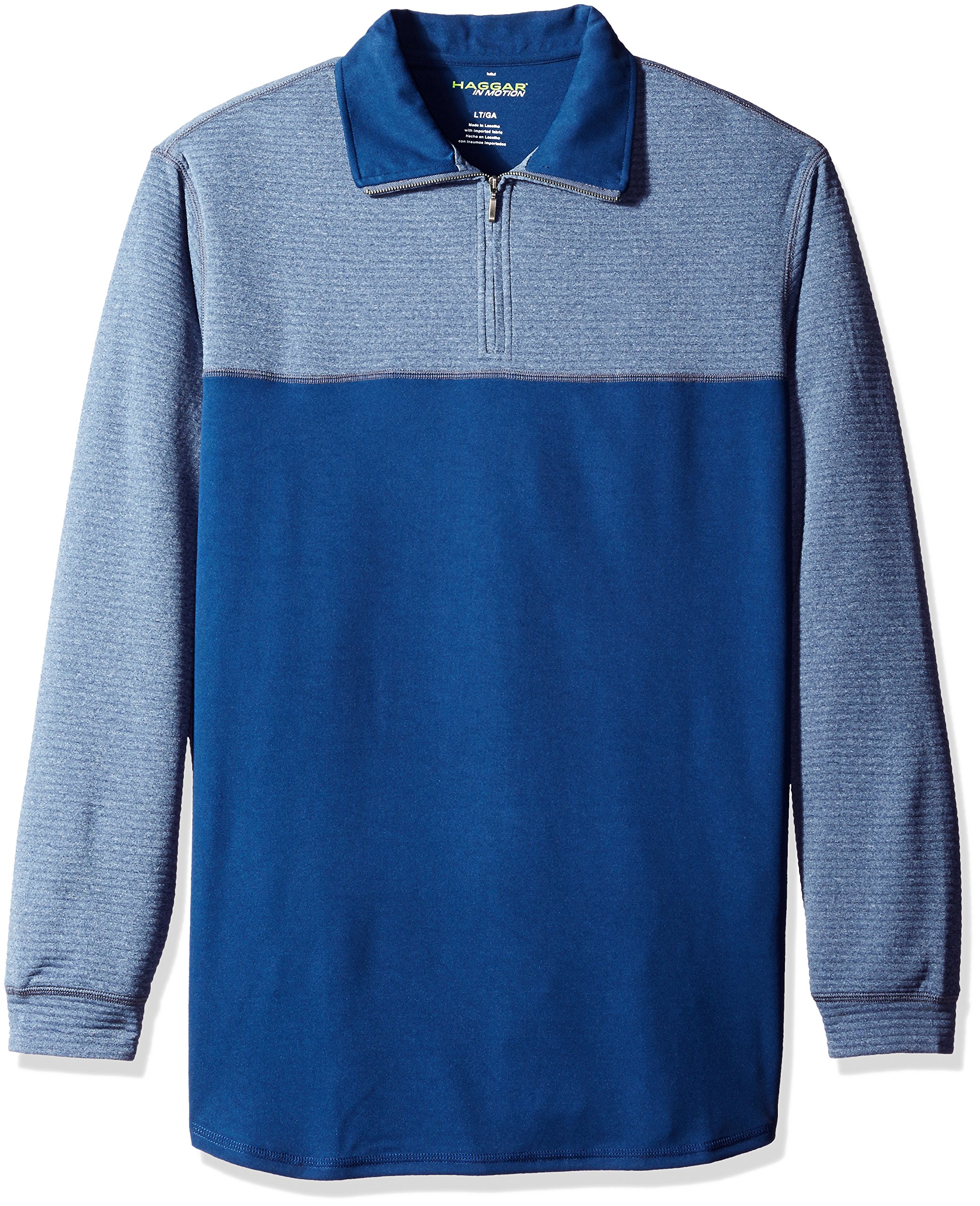 Haggar Men's Big & Tall Long Sleeve Polyester Knit Polo Shirt - Comfortable Stretch Fabric for Work, Casual Wear & Outdoor Activities