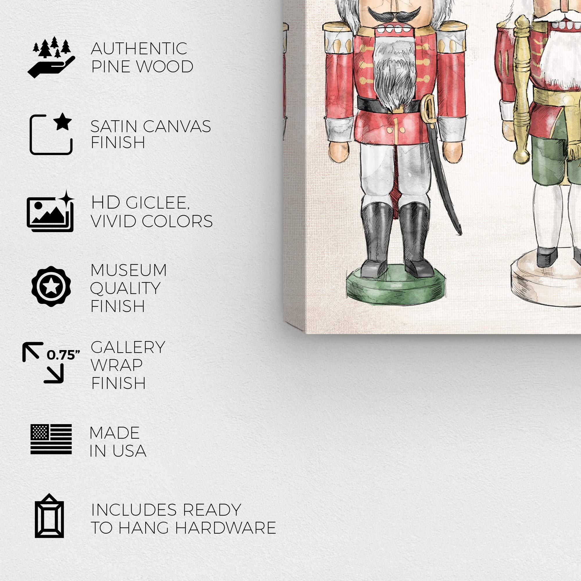 Wynwood Studio Nutcrackers Christmas Wall Art Canvas Print - 30