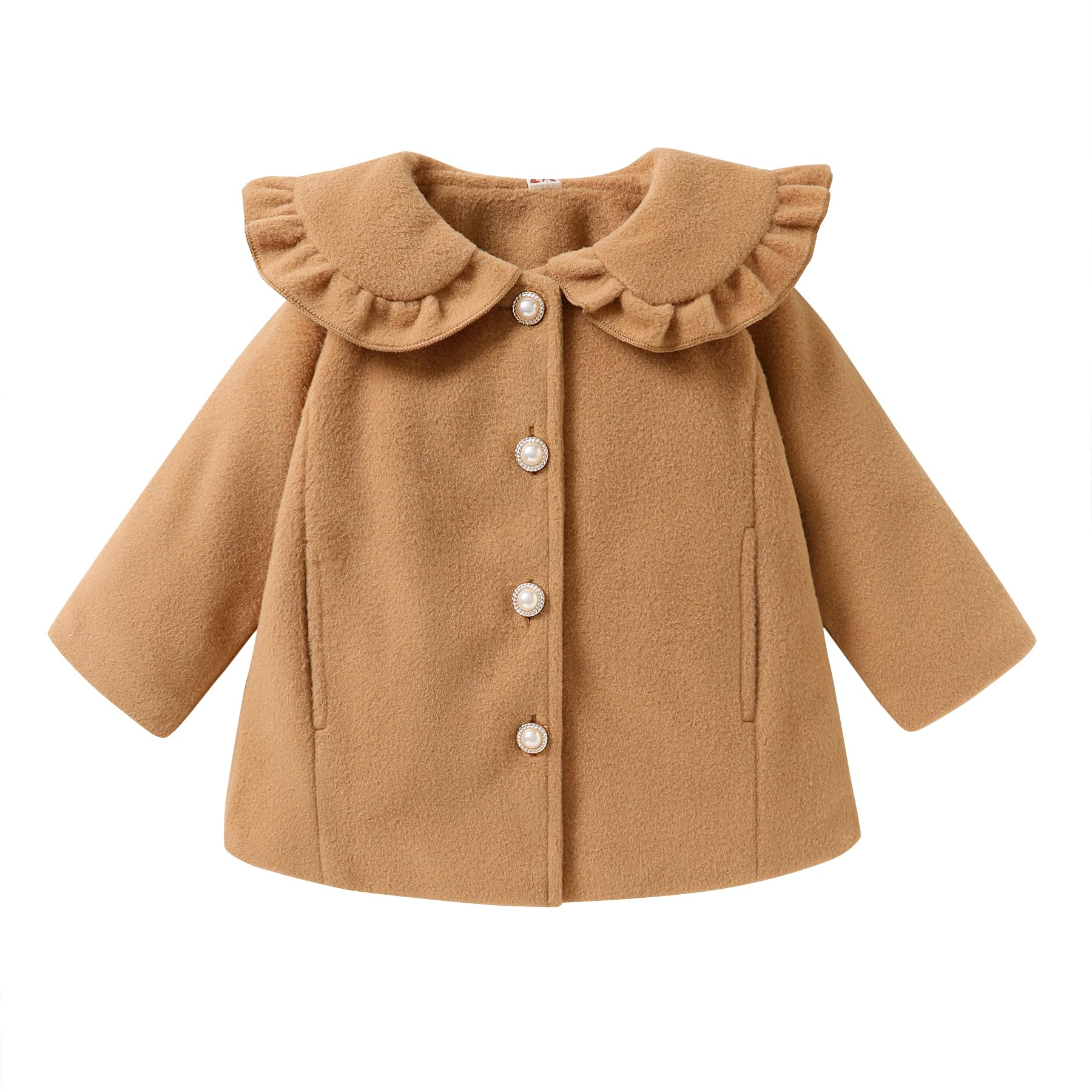 JEELLIGULAR Toddler Baby Girl Winter Coat - Warm Thick Jacket with Button Closure for Fall & Winter Outwear | Perfect for Outdoor Play, School & Holiday Outfits
