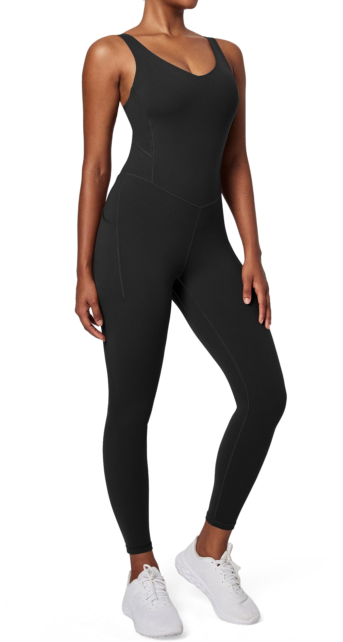 IUGA One Piece Jumpsuits for Women - Tummy Control Athletic Romper with Built-in Bras | Workout, Yoga & Running Outfit | Comfortable Bodycon Jumpsuit for Gym & Casual Wear