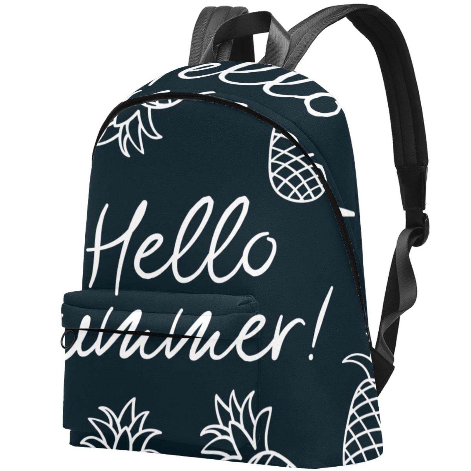 Stylish Canvas Backpack for College & Travel - Unisex Pineapple Print Design - Perfect for School, Commuting & Summer Adventures