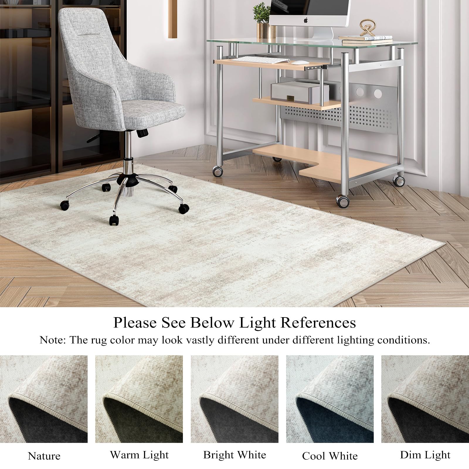 Anidaroel 36x48 Inch Non-Slip Office Chair Mat for Hardwood Floors - Heavy Duty Desk Chair Mat Protector for Rolling Chairs, Anti-Scratch Floor Cover for Home & Office Workspace