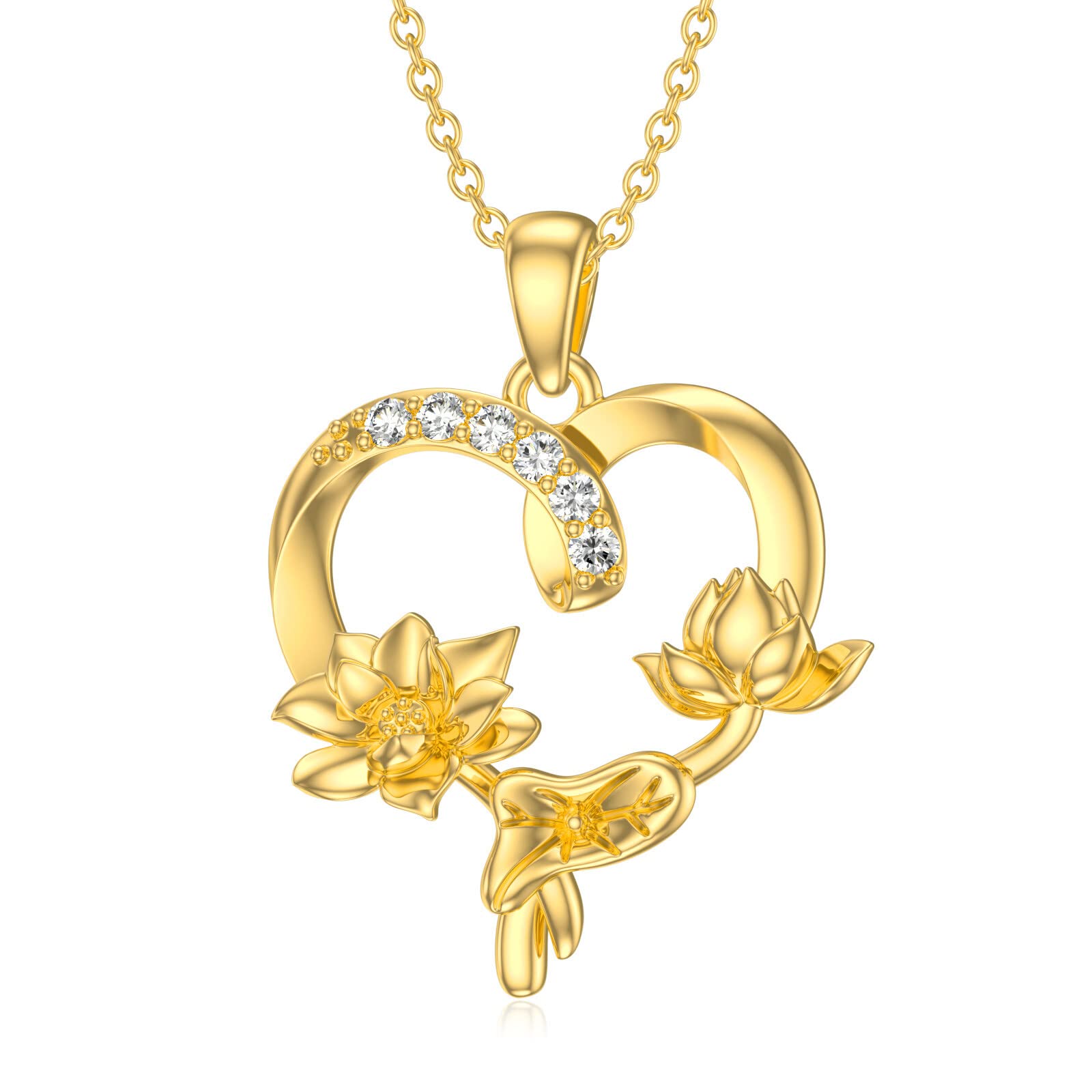 14K Gold Flower Necklace for Women - Rose Pendant Birth Flower Jewelry, 16+2 Inch Adjustable Chain, Elegant Gift for Mother's Day, Birthday, Anniversary (Perfect for Weddings, Date Nights & Special Occasions)