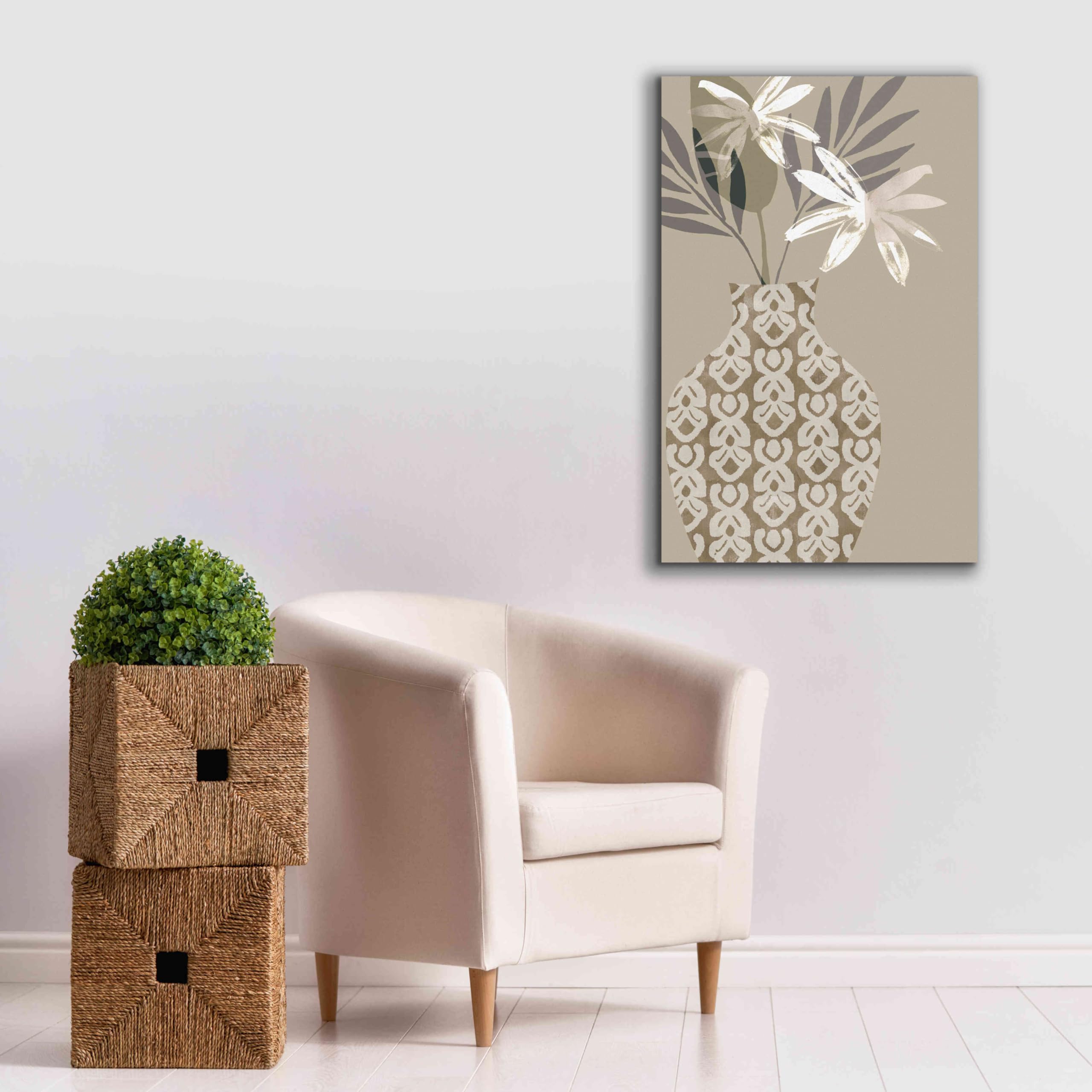 Flora Kouta Graffiti Decorative Vase I Giclee Canvas Wall Art - 26x40 Inches Modern Home Decor for Living Room, Bedroom & Office