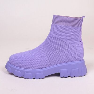 Women's Mesh Round Toe Platform Boots - Chunky Heel Ankle Booties for Casual Outfits & Street Style Fashion