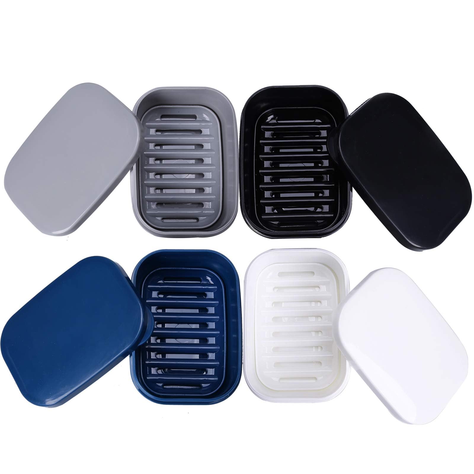 4Pcs Leakproof Travel Soap Container Set - Portable Plastic Soap Case with Lid for Camping, Hiking, Gym & Shower | Compact Toiletry Organizer for Business Trips, RV & Home Bathroom | Perfect for Outdoor Adventures, Daily Use & Travel Essentials | Ideal for Camping Gear, Gym Bag & Travel Toiletry Kits | Great for Backpacking, Hotel Stays & College Dorms | Use for On-the-Go Hygiene, RV Organization & Shower Storage