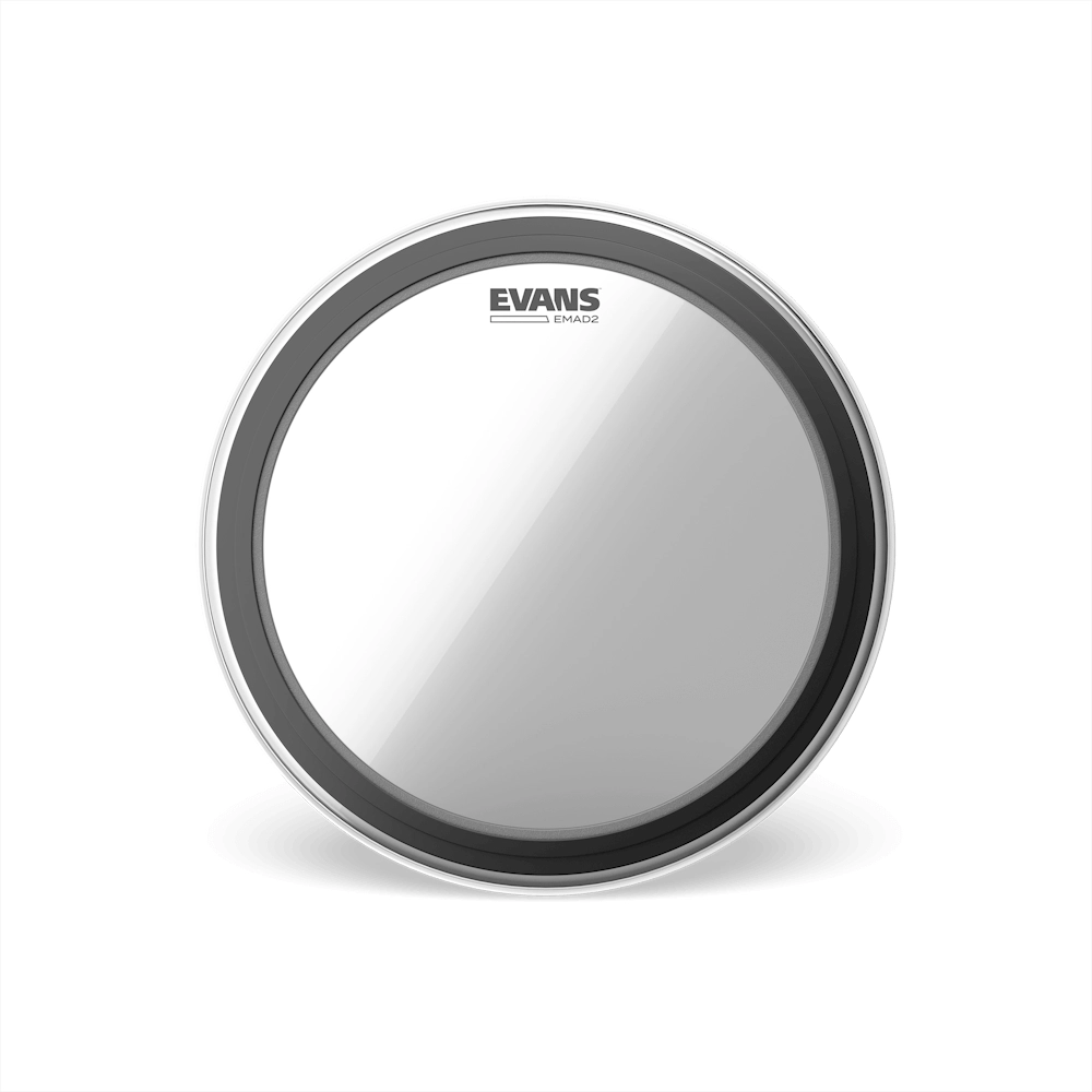 Evans EMAD2 Clear Bass Drumhead 22 Inch - Premium Drum Head for Punchy Low-End & Enhanced Attack - Perfect for Rock, Metal & Live Performances