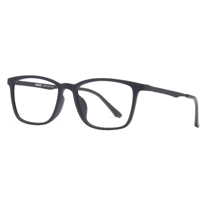 Brightzone Unisex Full Rim Square Ultem Titanium Eyeglasses 914418 - Lightweight Durable Frame for Men & Women - Perfect for Reading, Work & Everyday Use