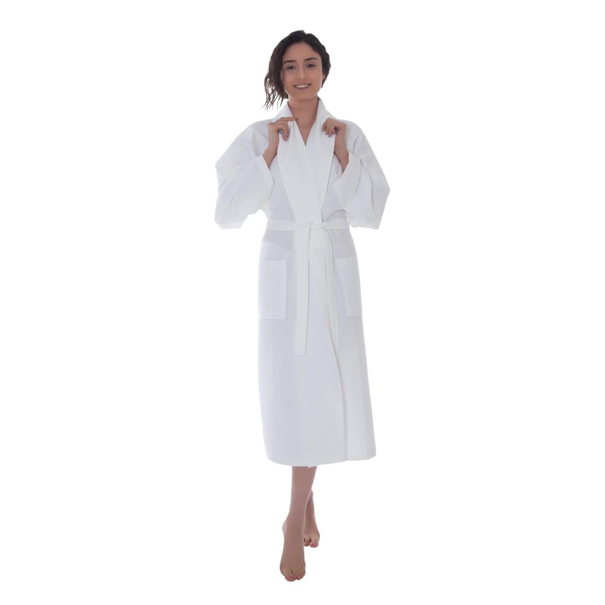 Premium 100% Turkish Cotton Waffle Weave Bathrobe for Men & Women - Soft, Absorbent, LXL Size - Perfect for Spa, Hotels, and Cozy Home Relaxation