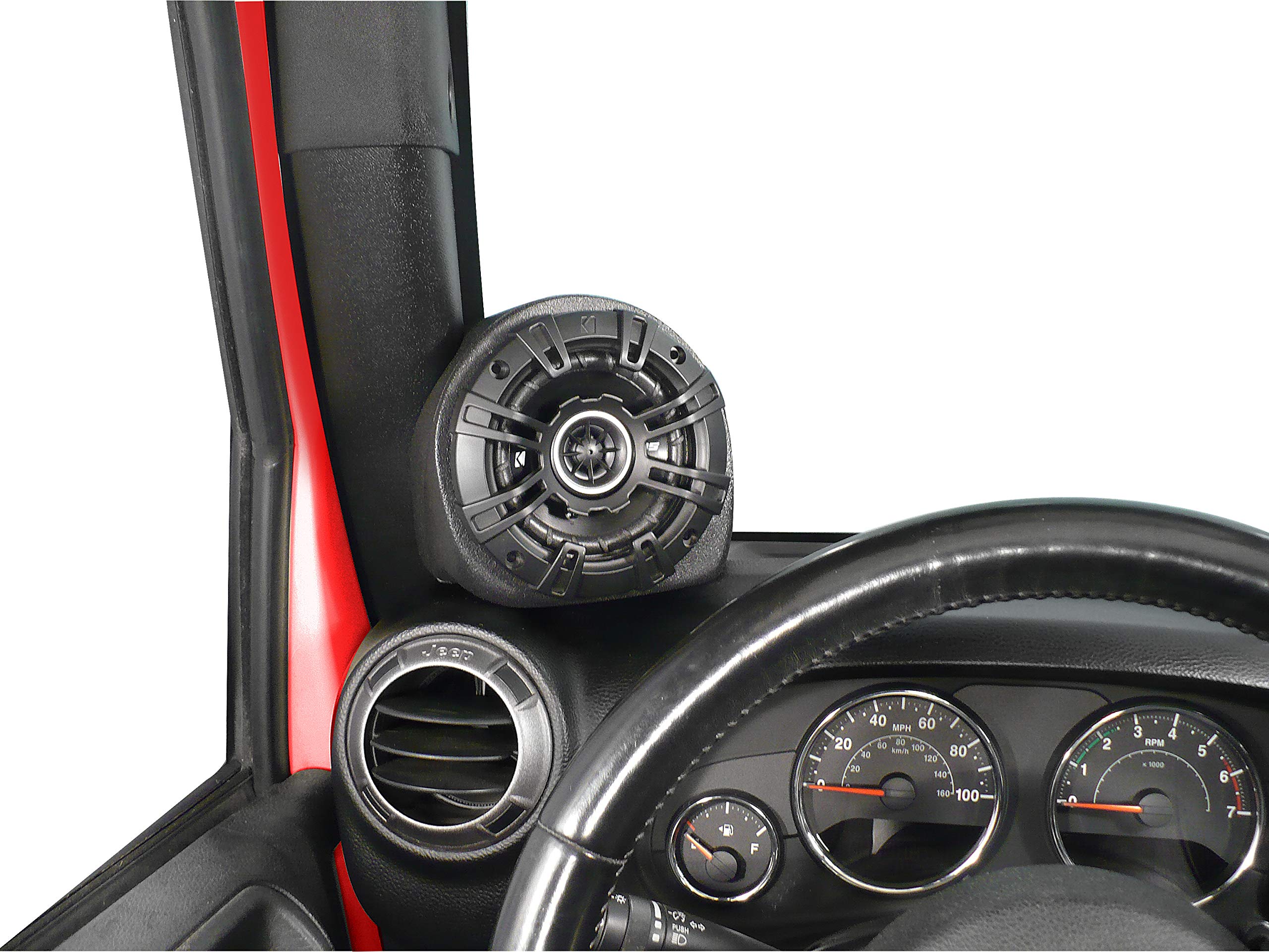 Jeep Wrangler JK & Unlimited (2007-2014) Pillar Pod Speaker Enclosures - Compatible with Non-Premium Factory Systems (No Infinity/Alpine) | Perfect for Off-Road Audio Upgrades & Custom Car Stereo Installations