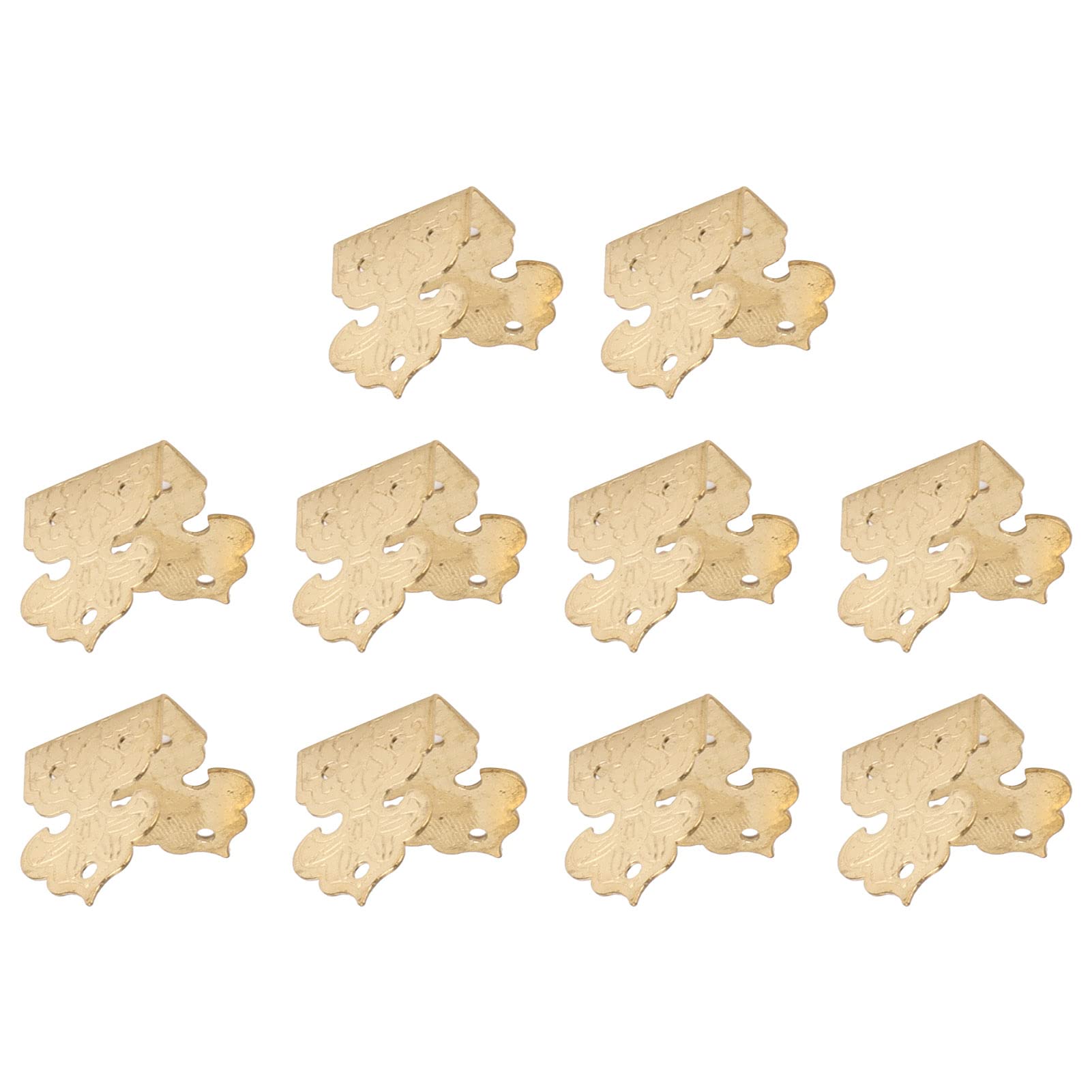 Brass Box Corner Protectors - 10pcs Furniture Edge Guards for Cabinets, Wooden Boxes & Jewelry Gifts - Decorative Corner Protection for Home & Office Use