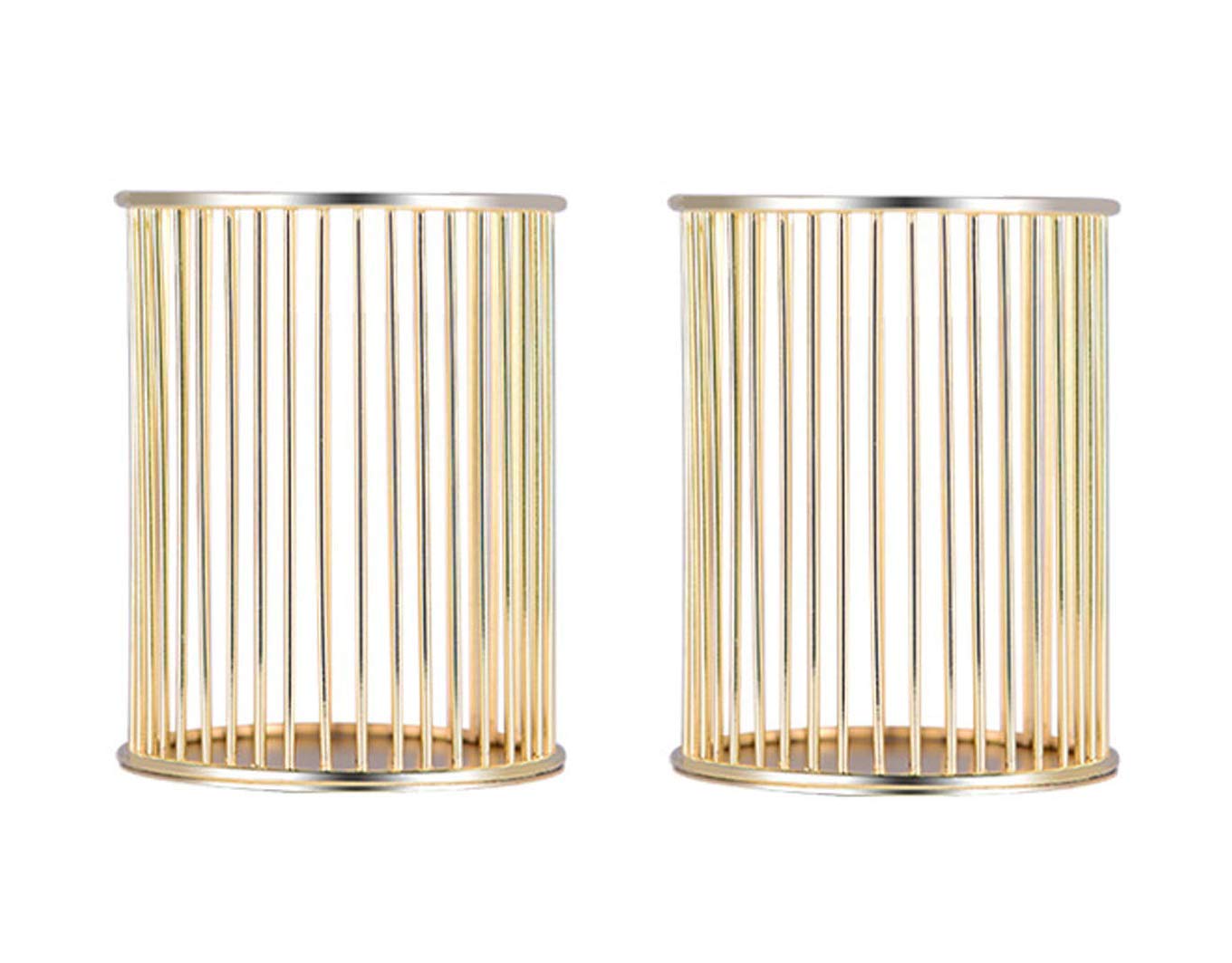 Stylish Gold Wire Metal Pen Holder - 2-Pack Decorative Desk Organizer for Pencils, Pens & Office Supplies | Perfect for Home, Office & School Workspace Organization