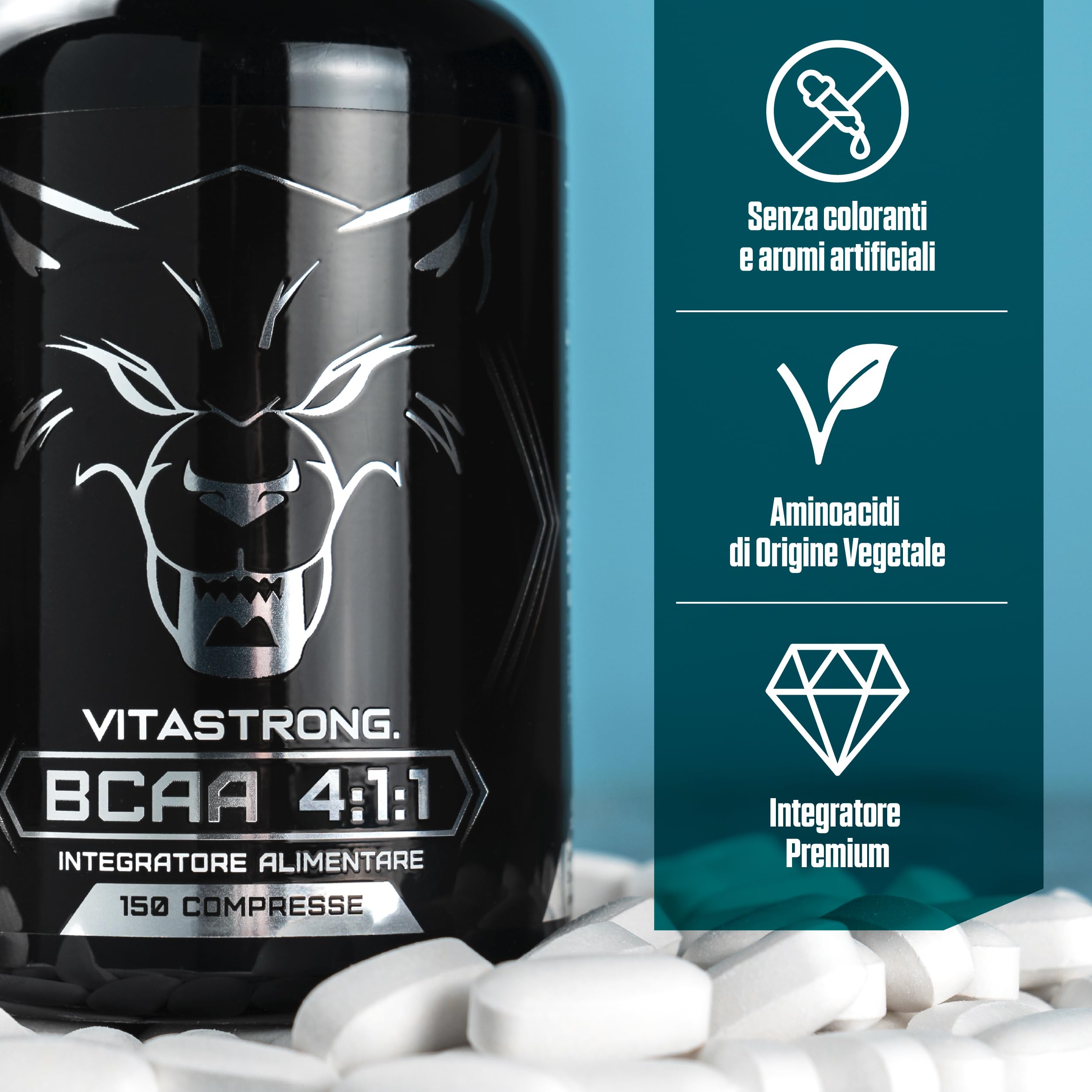 BCAA 4:1:1 5000mg with Vitamin B6 - Pre/Post Workout Supplement - 150 Tablets for Muscle Recovery